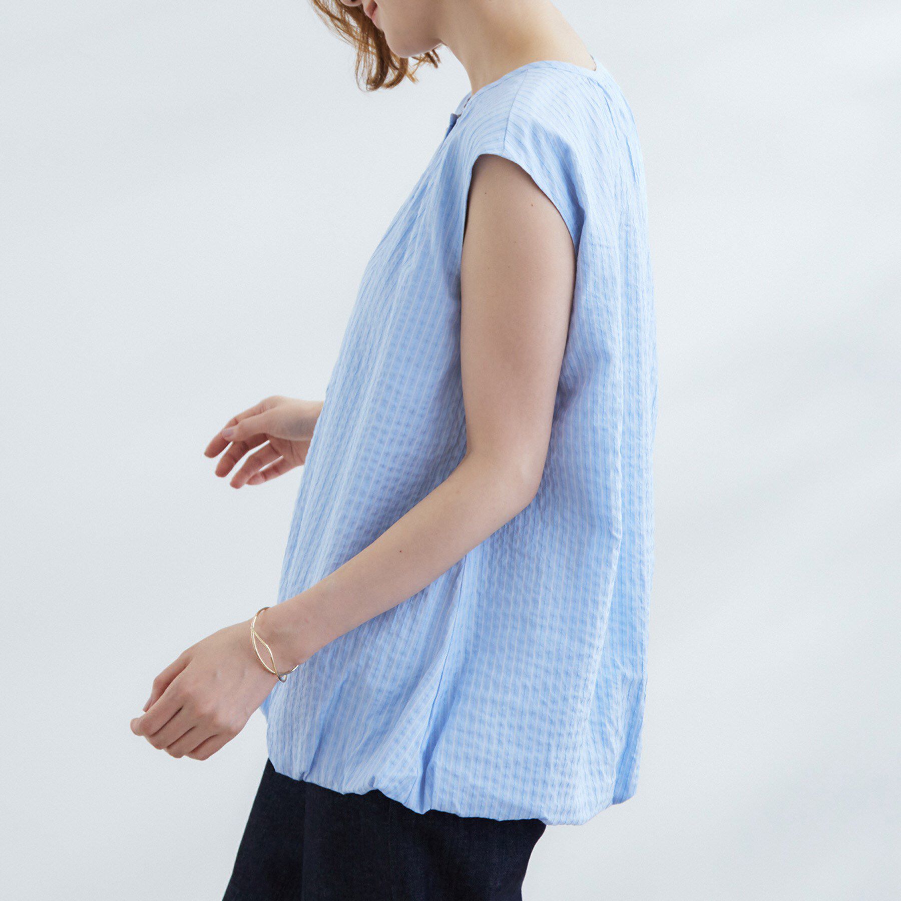 grove「裾のボリュームが今年気分　ストライプバルーンブラウス」|シャツ・ブラウス|