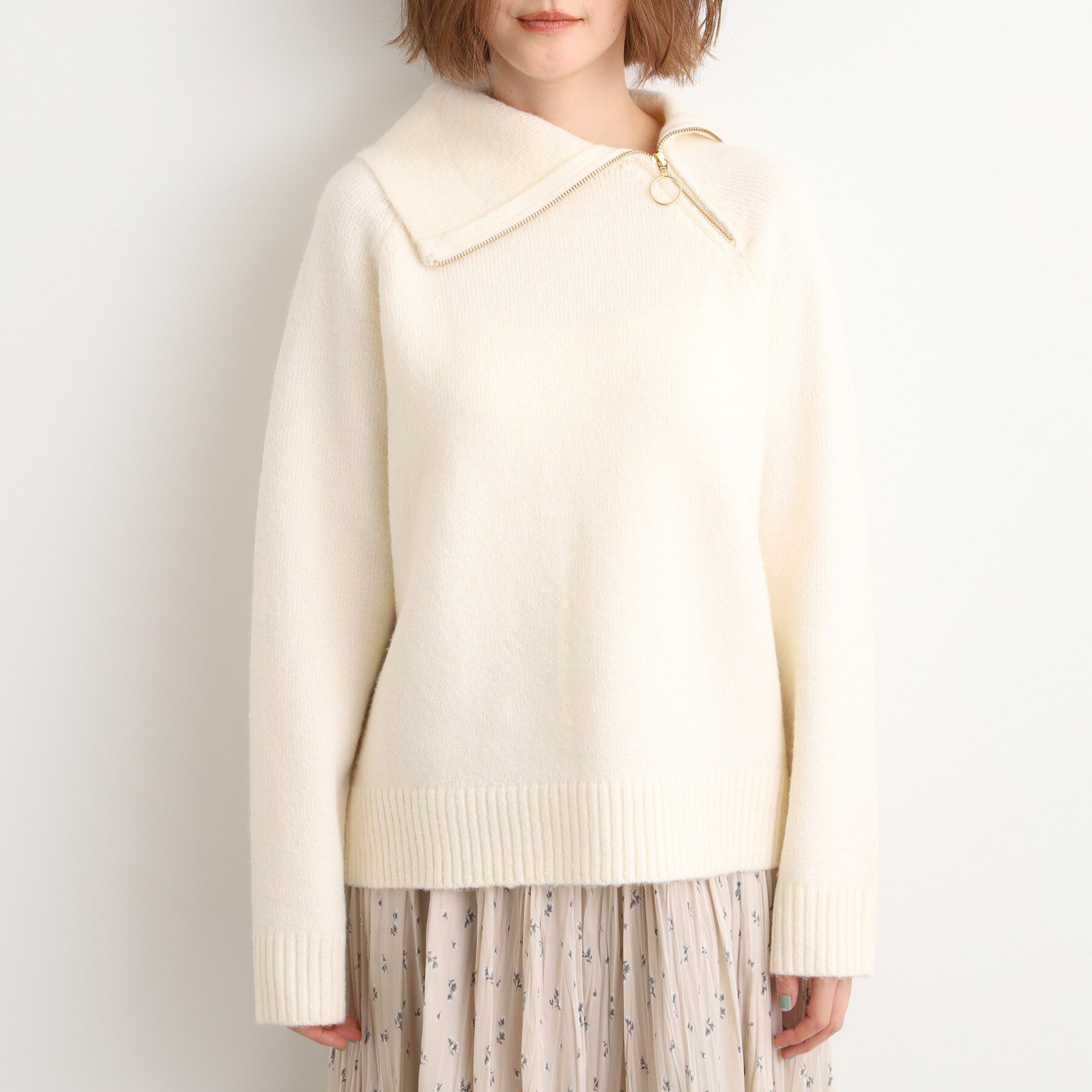 grove「サイドジップカラーニットプルオーバー」|ニット・セーター|