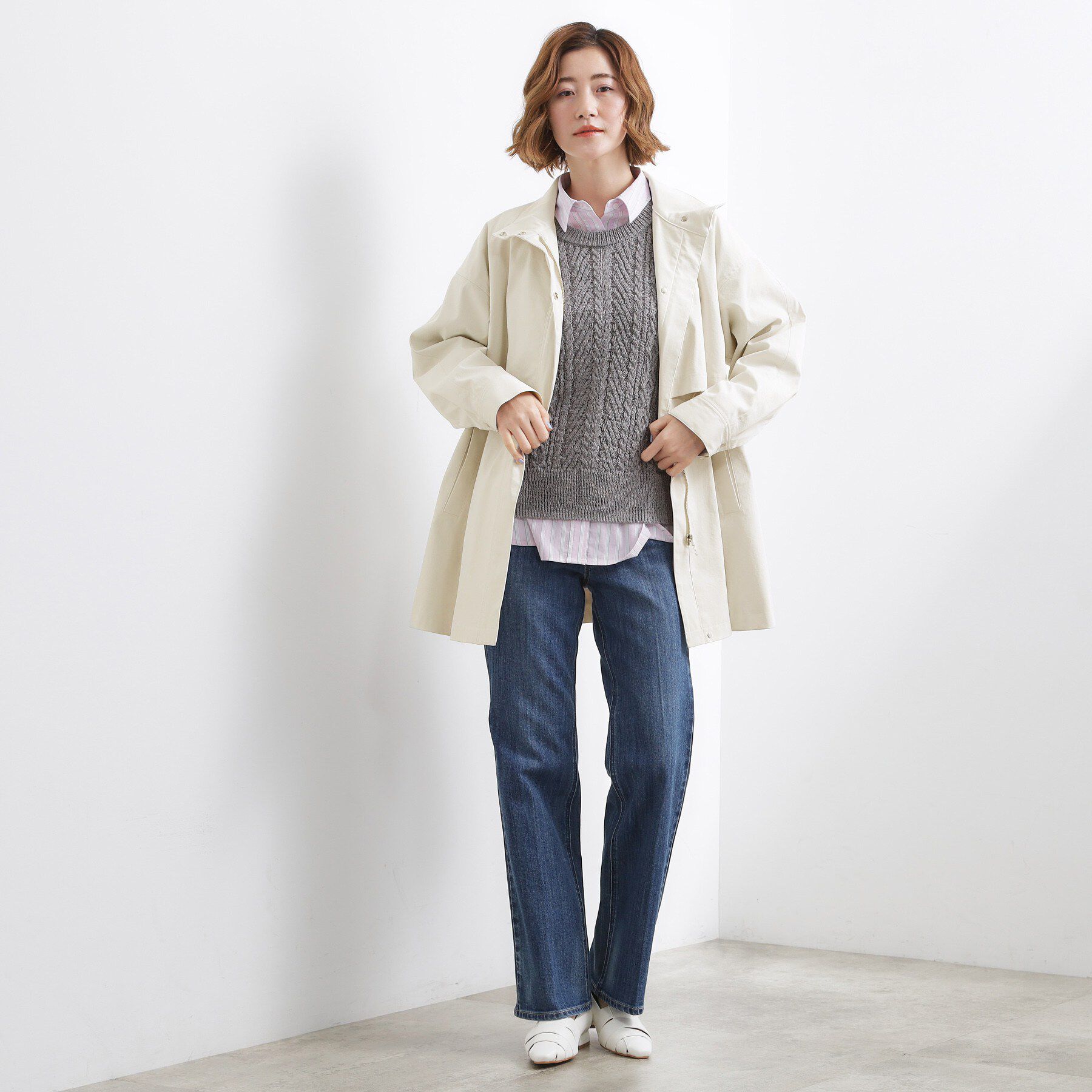 grove「【撥水／シルエット2WAY】羽織るだけでサマになる、スタンドネックテントラインコート」|その他|