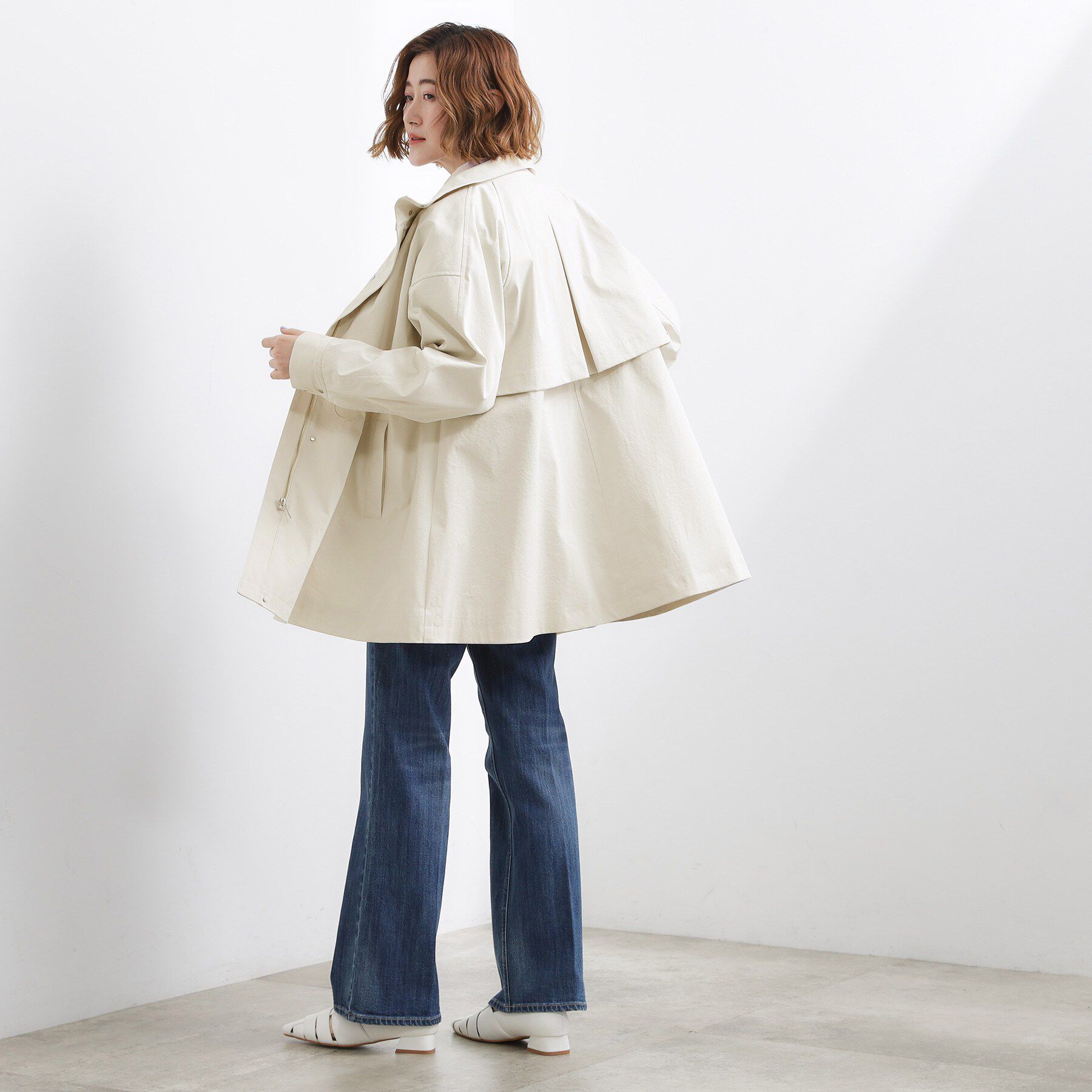 grove「【撥水／シルエット2WAY】羽織るだけでサマになる、スタンドネックテントラインコート」|その他|