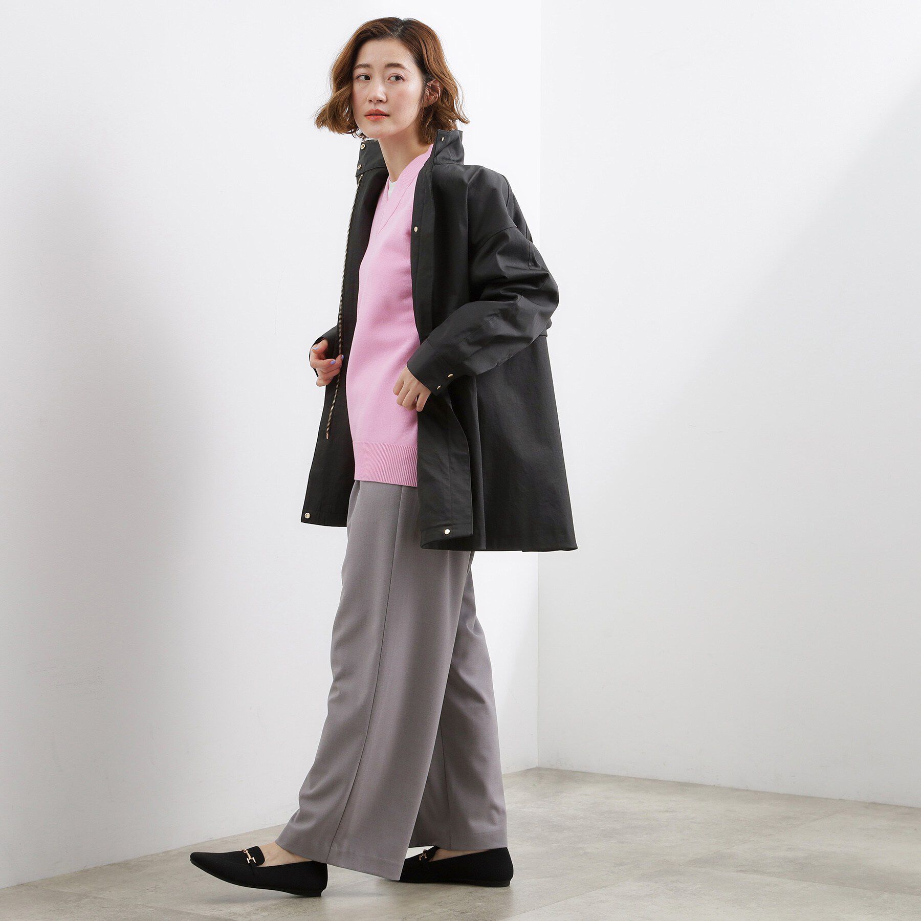 grove「【撥水／シルエット2WAY】羽織るだけでサマになる、スタンドネックテントラインコート」|その他|