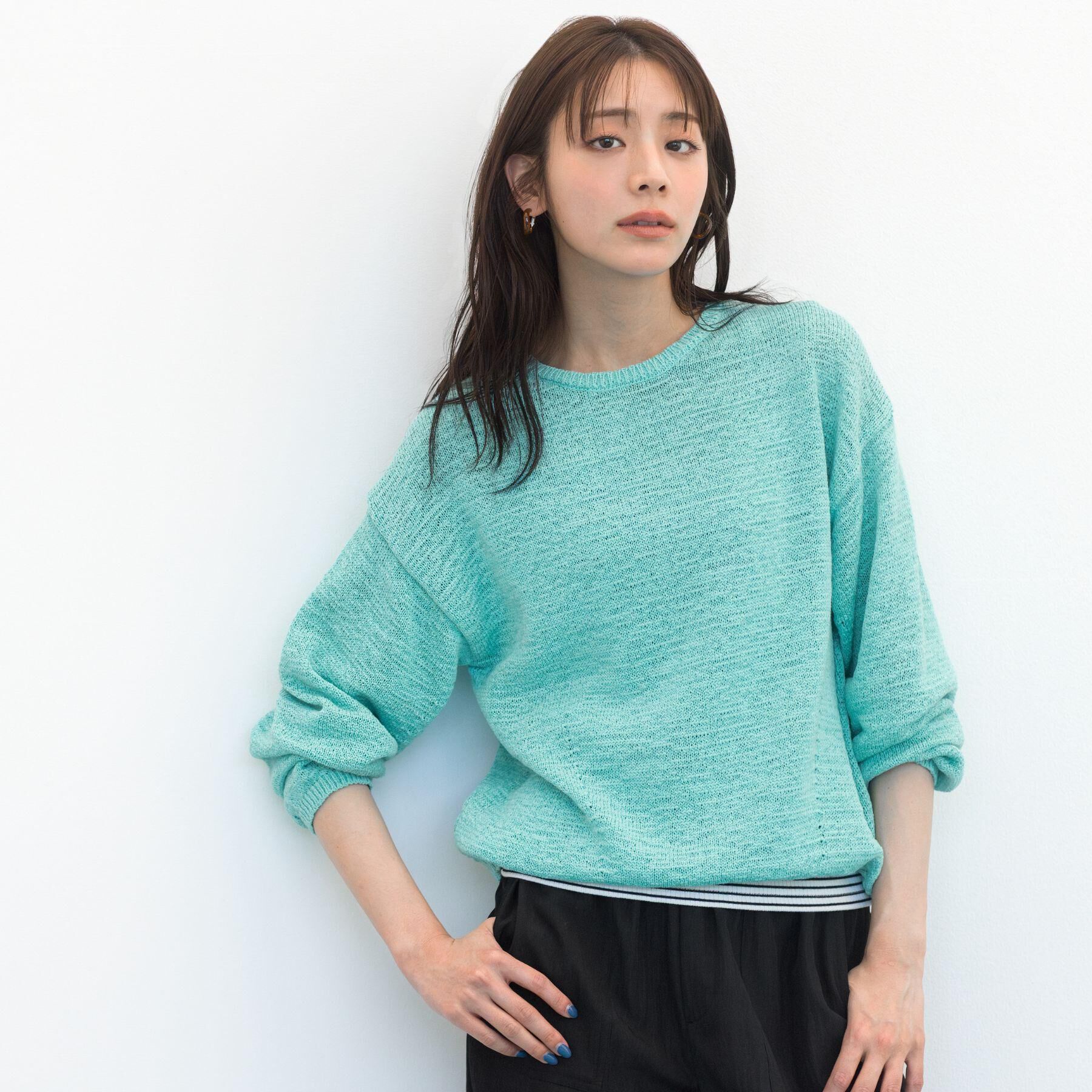 grove「【貴島明日香さん着用・大人のリラックススタイル】テープヤーン ボートネックニット」|ニット・セーター|