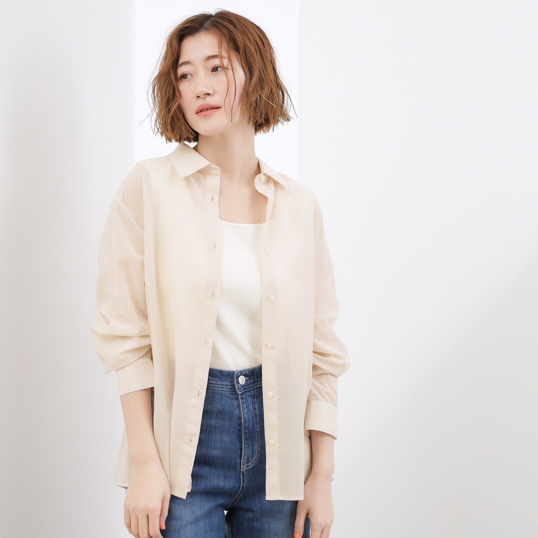 grove「【2点SET】今どきシアーシャツ＆キャミセット」|シャツ・ブラウス|