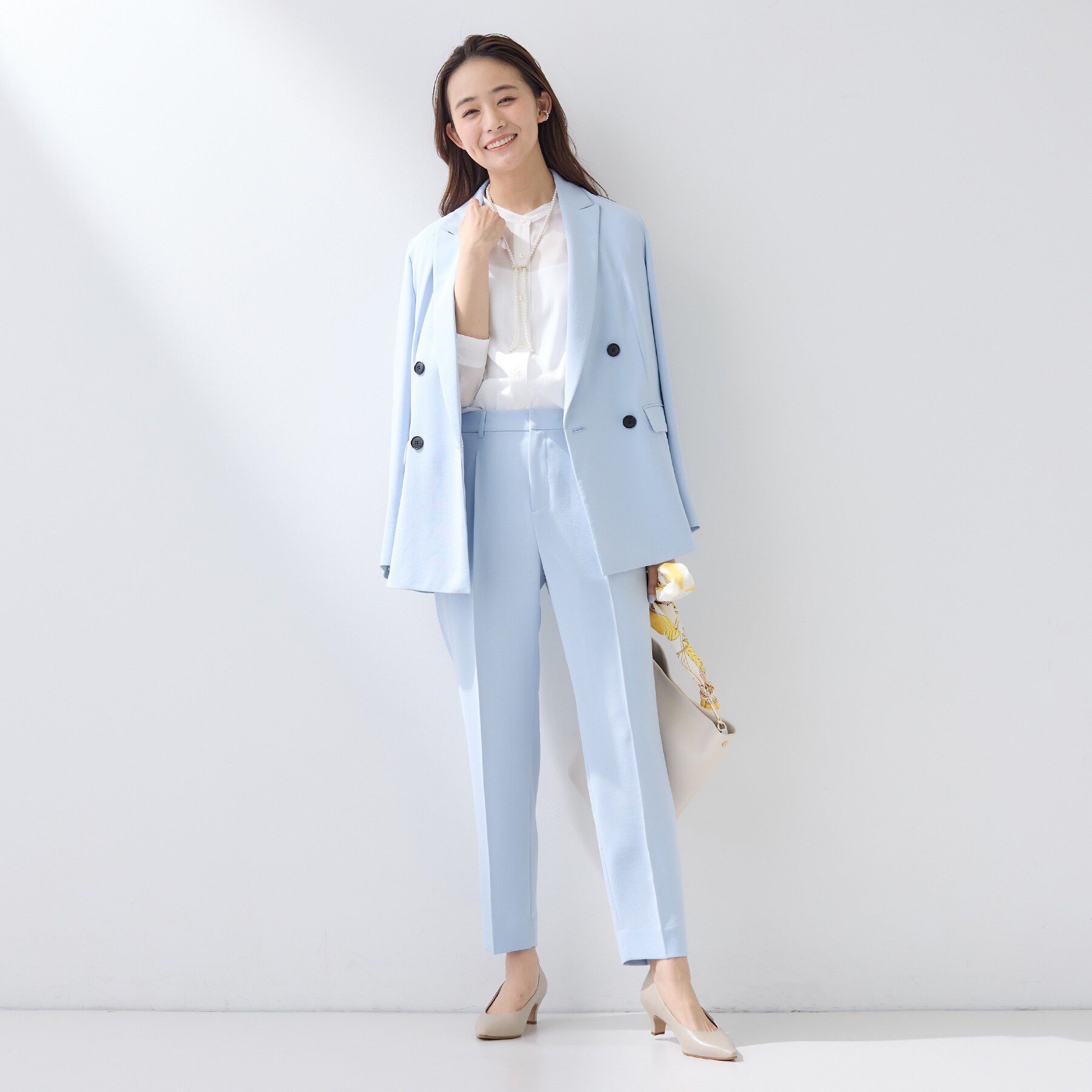 INDIVI「【2WAY／シアー】バイアスチェック柄＆無地 カシュクールシャツ」|シャツ・ブラウス|