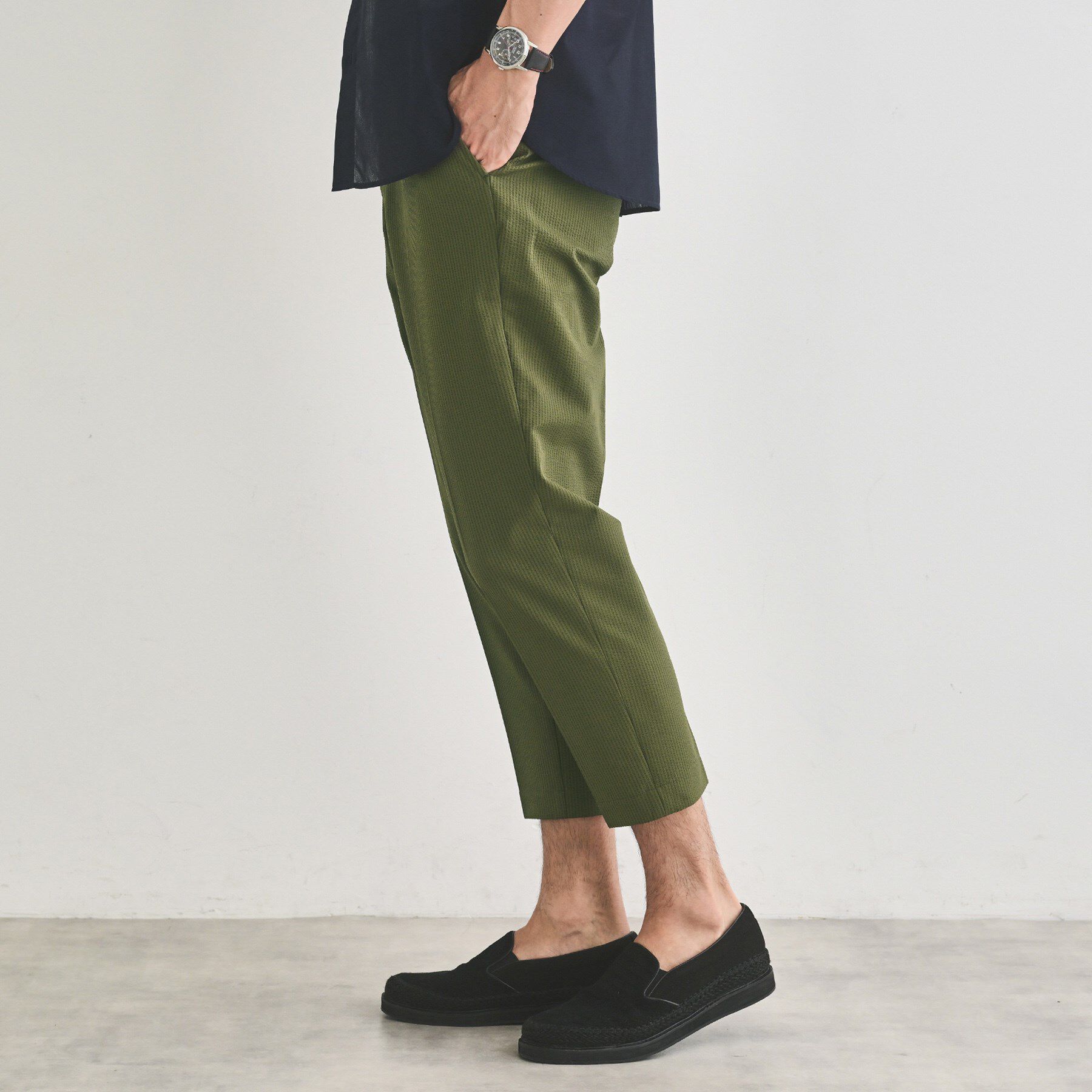 TAKEO KIKUCHI「サッカーストライプ サイドゴアウエスト 8分丈 パンツ」|その他|