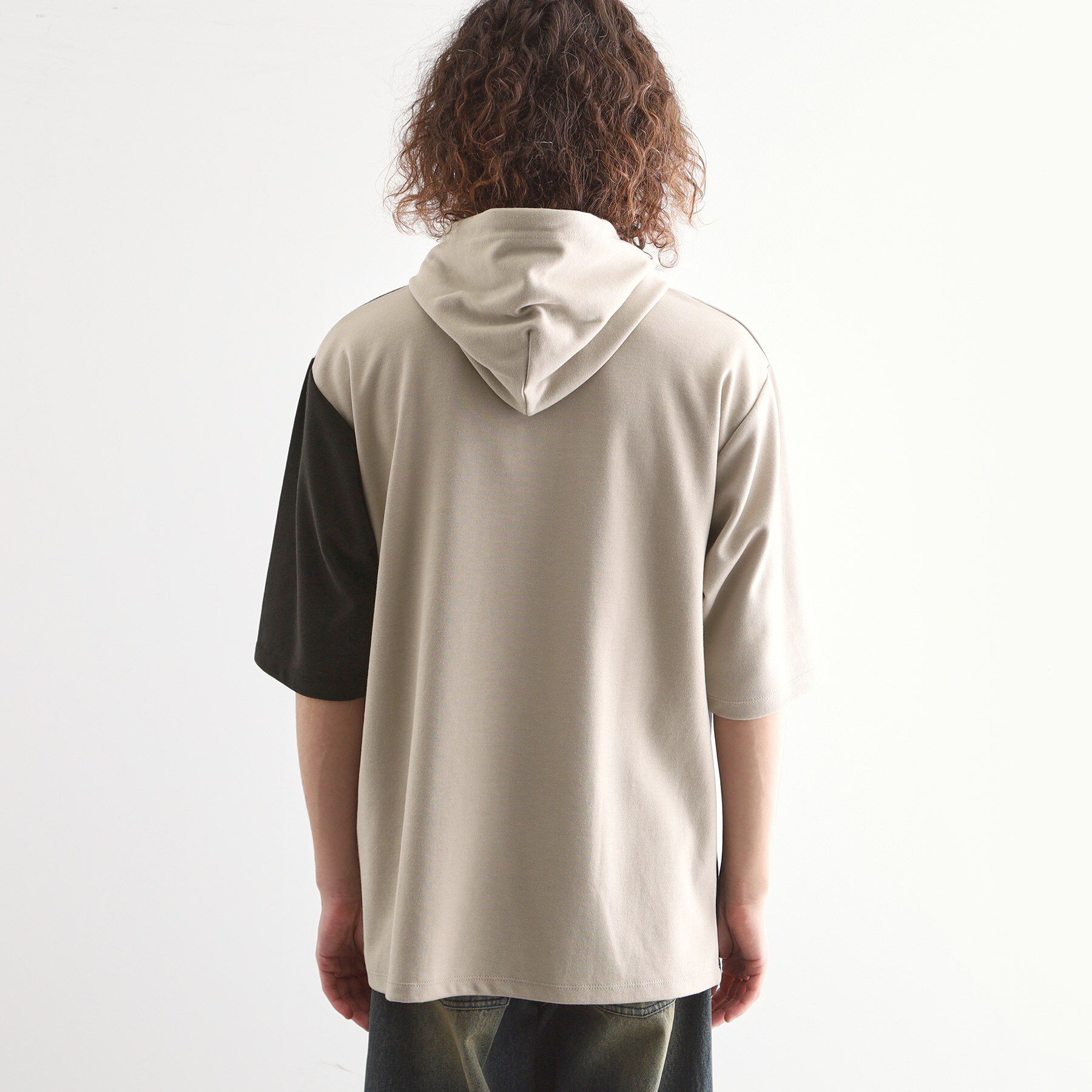 tk.TAKEO KIKUCHI「5分袖キリカエポンチフーディ」|パーカー|