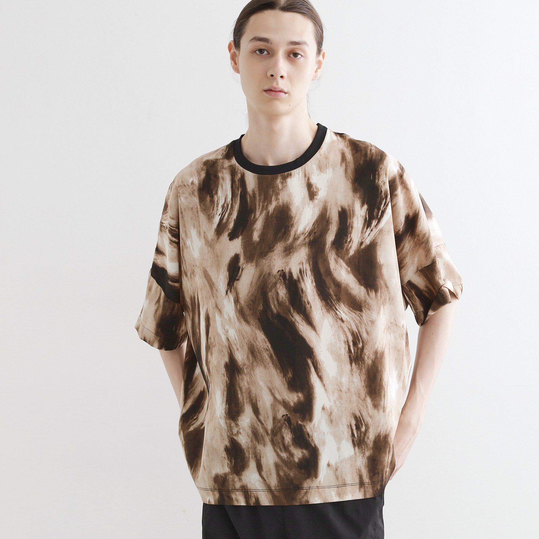 tk.TAKEO KIKUCHI「アブストラクトドルマンカットソー」|Tシャツ・カットソー|ブラウン(043)