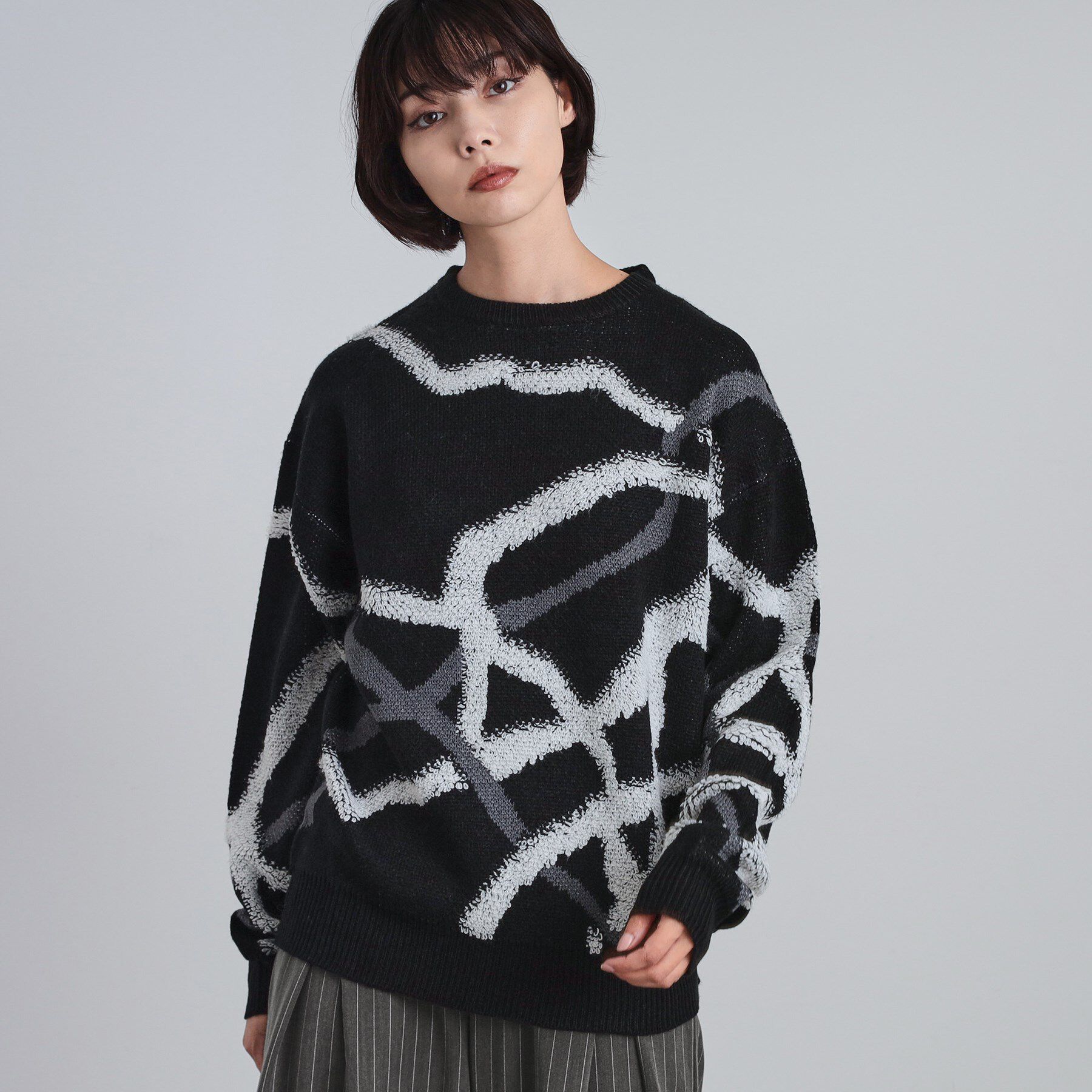 tk.TAKEO KIKUCHI「サガララインアートニットプルオーバー」|ニット・セーター|