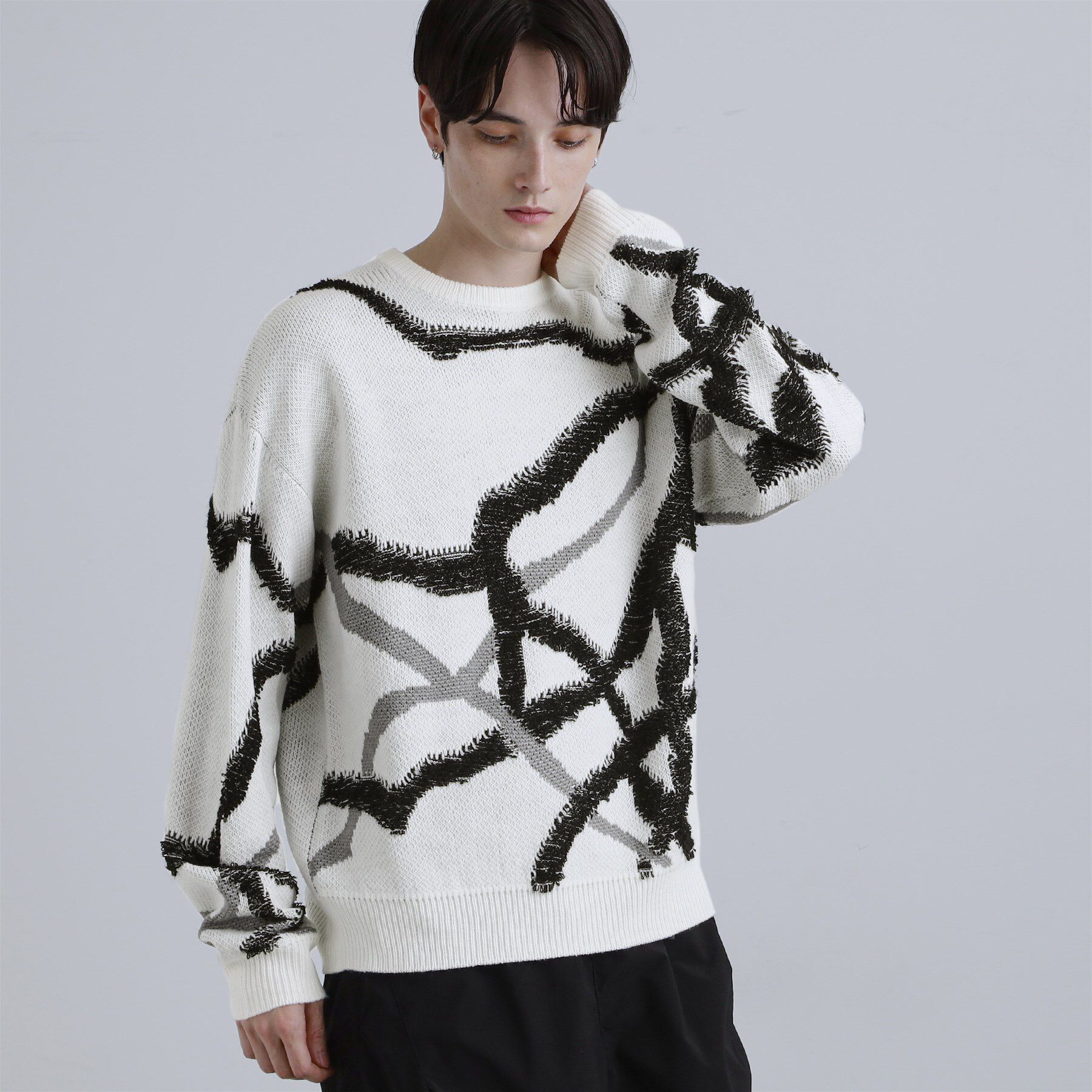 tk.TAKEO KIKUCHI「サガララインアートニットプルオーバー」|ニット・セーター|