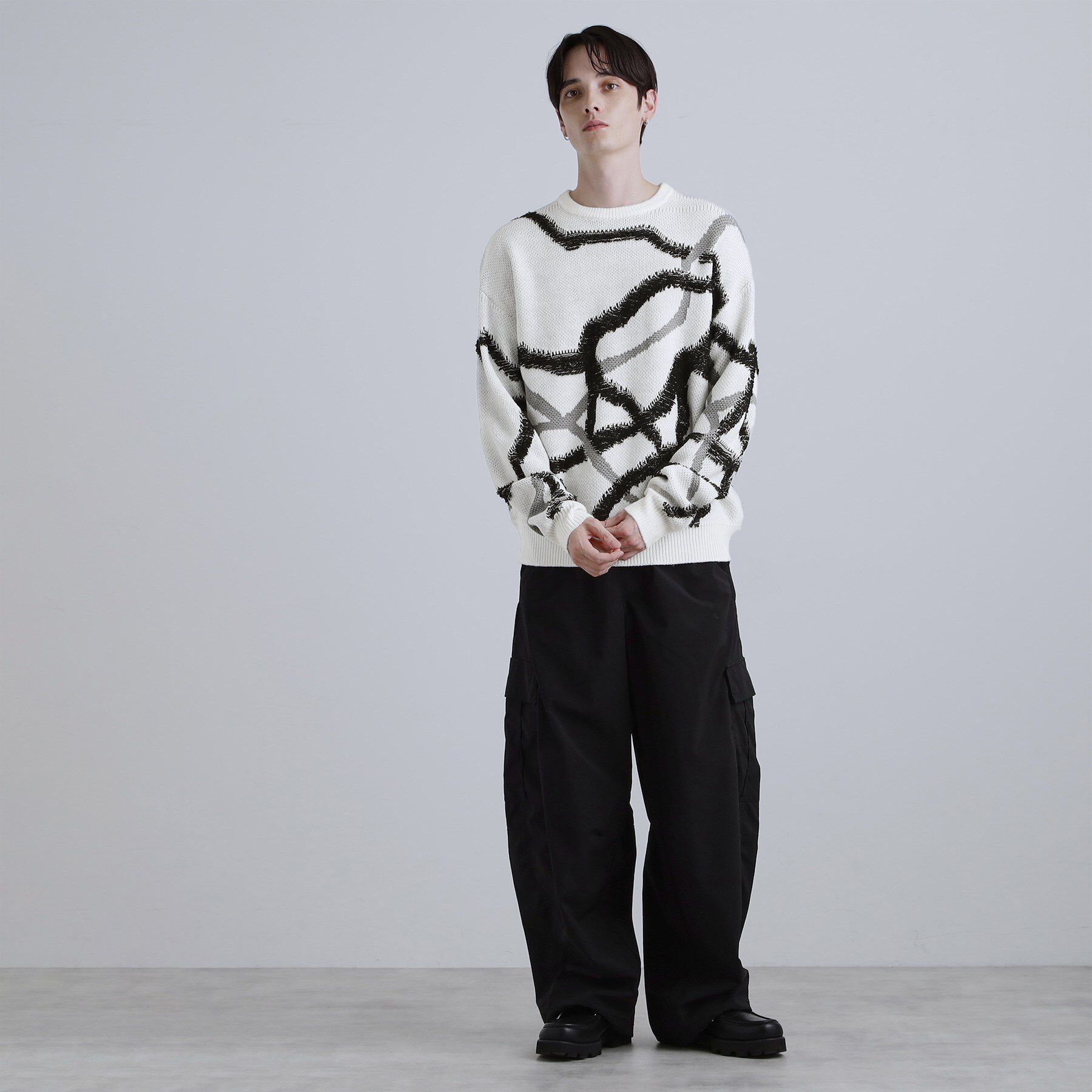 tk.TAKEO KIKUCHI「サガララインアートニットプルオーバー」|ニット・セーター|