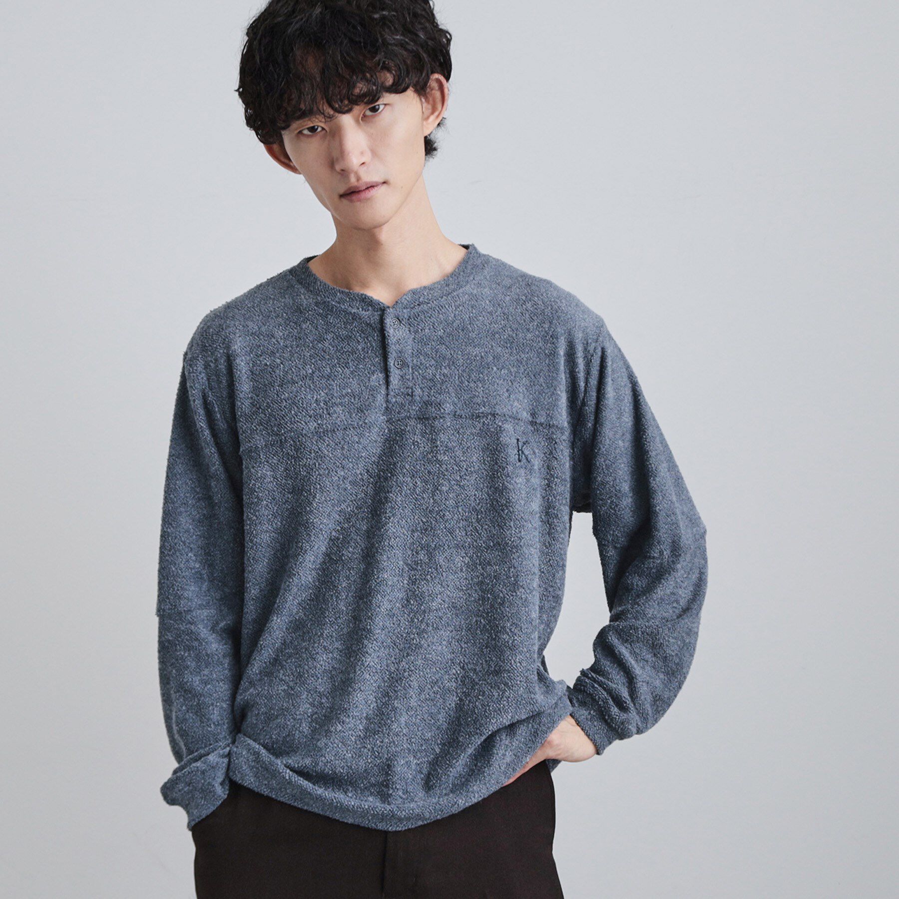 tk.TAKEO KIKUCHI「モールヘンリーネックカットソー」|Tシャツ・カットソー|ブルー(092)