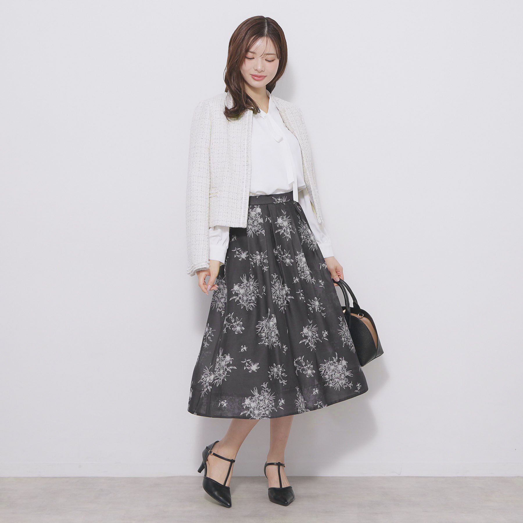 index「オーガンジーフラワーフレアスカート【洗濯機OK/イージーアイロン】」|スカート|