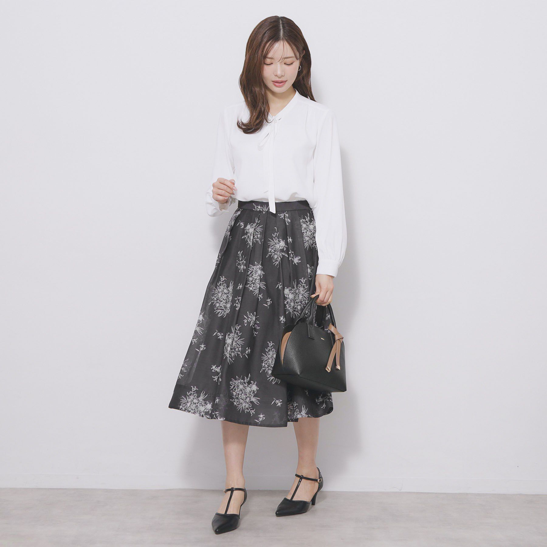 index「オーガンジーフラワーフレアスカート【洗濯機OK/イージーアイロン】」|スカート|