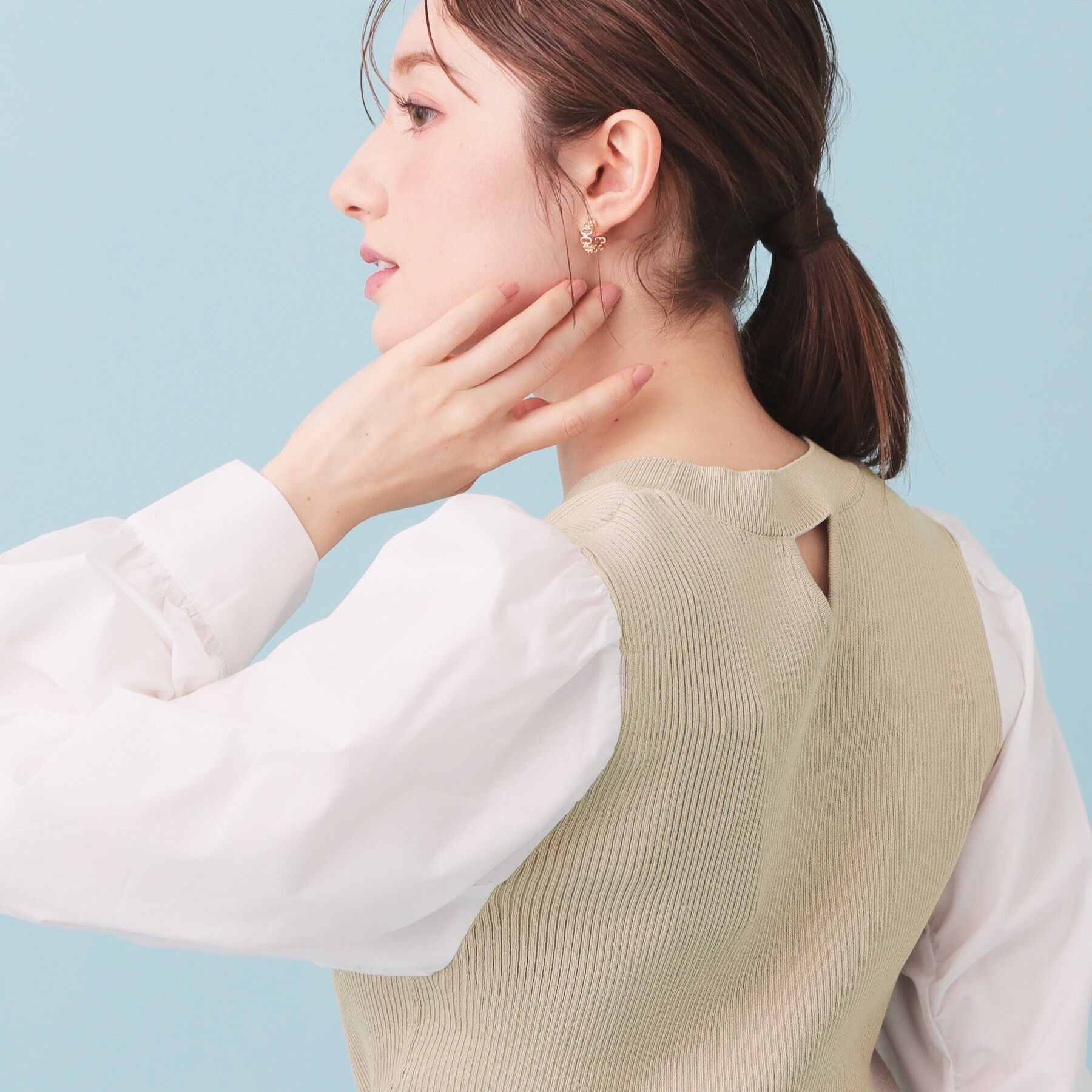 index「シャーリングドッキングニット【洗濯機OK】」|ニット・セーター|