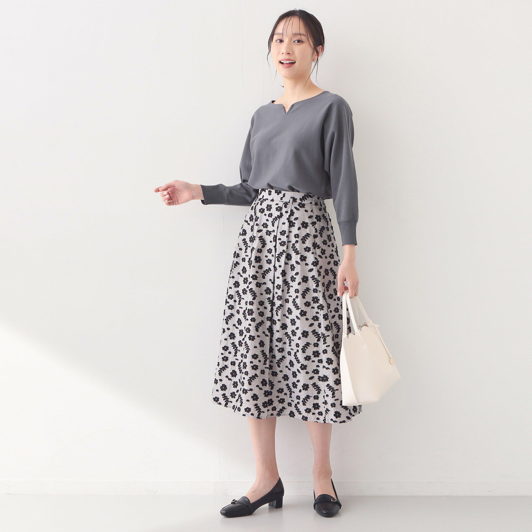 index「フロントパーツ付きドルマンスリーブニット【洗濯機OK/抗ピル】《7col》」|ニット・セーター|