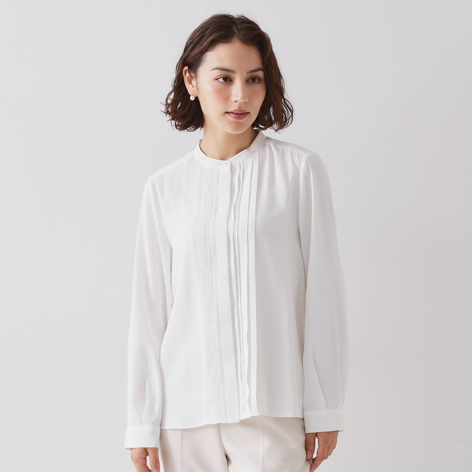 OPAQUE.CLIP「≪通勤・セレモニー対応≫ タックブラウス【洗濯機OK】」|シャツ・ブラウス|
