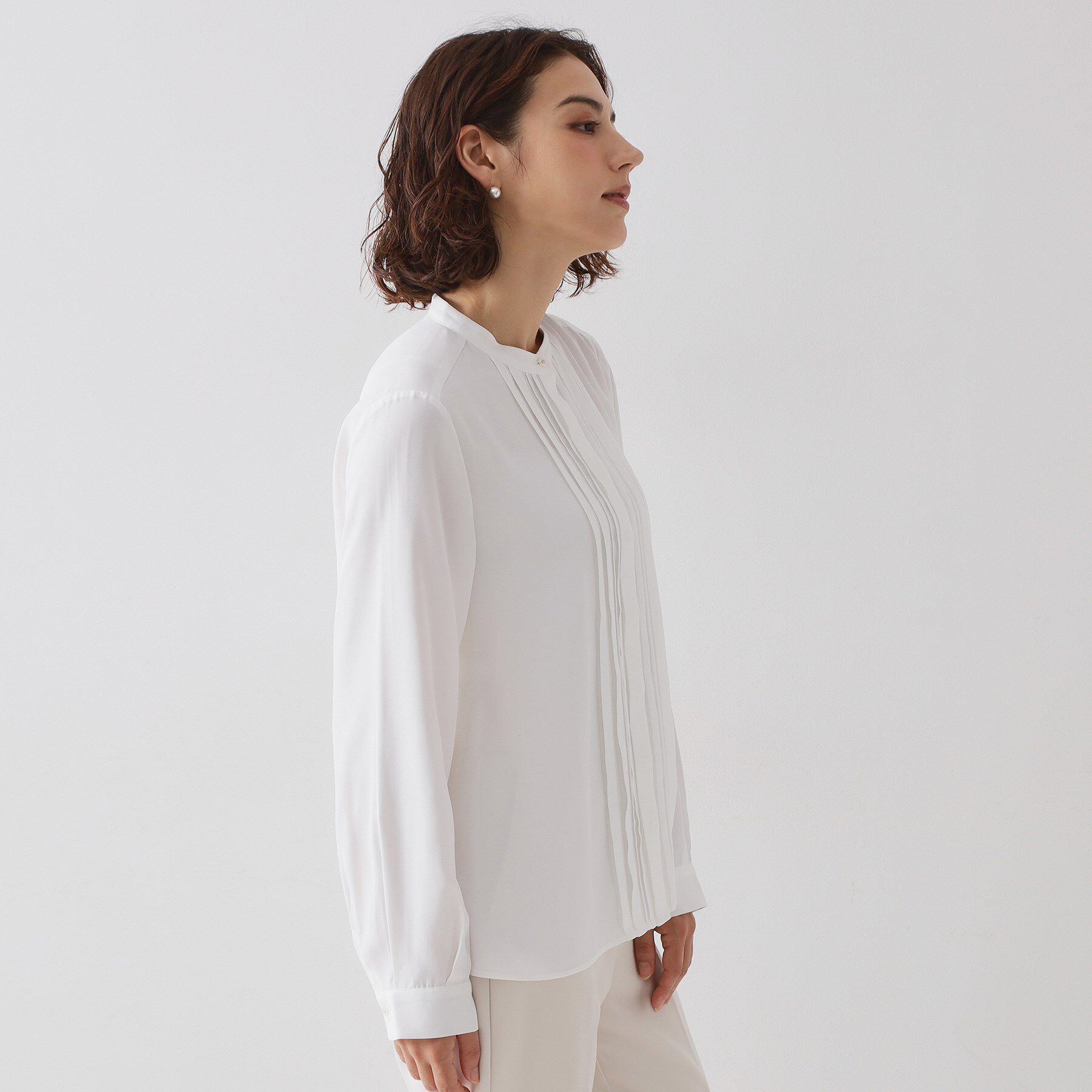 OPAQUE.CLIP「≪通勤・セレモニー対応≫ タックブラウス【洗濯機OK】」|シャツ・ブラウス|