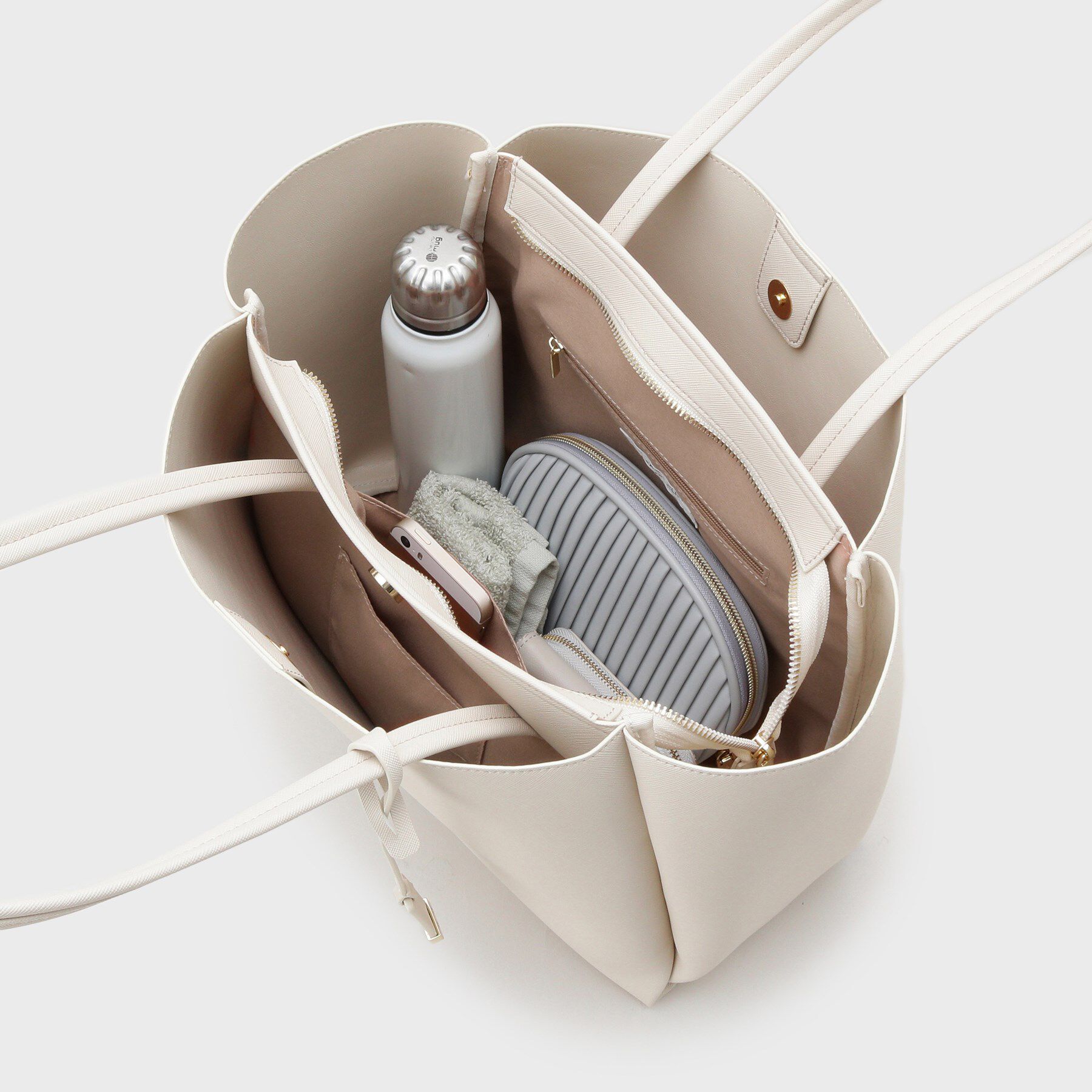 OPAQUE.CLIP「【軽量／A4サイズ対応】サフィアーノ調3層トートバッグ」|トートバッグ|