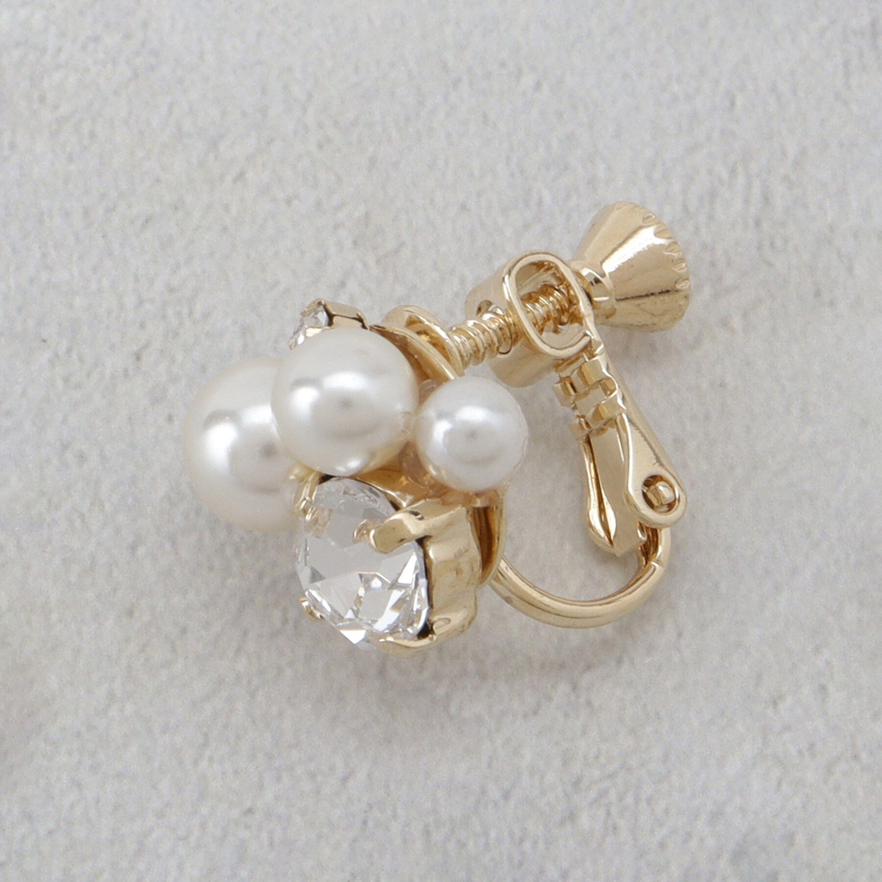 OPAQUE.CLIP「ビジューフェイクパール イヤリング」|イヤリング|