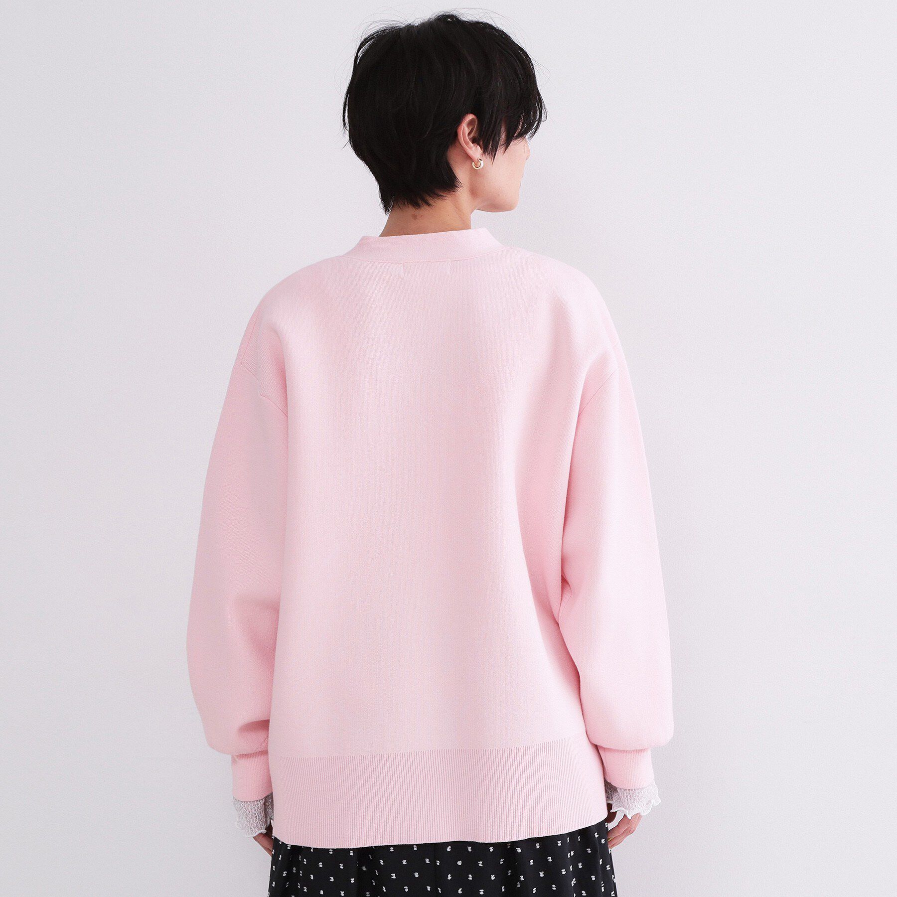 OPAQUE.CLIP「Vネックミドルニットカーディガン【洗濯機OK】」|カーディガン|