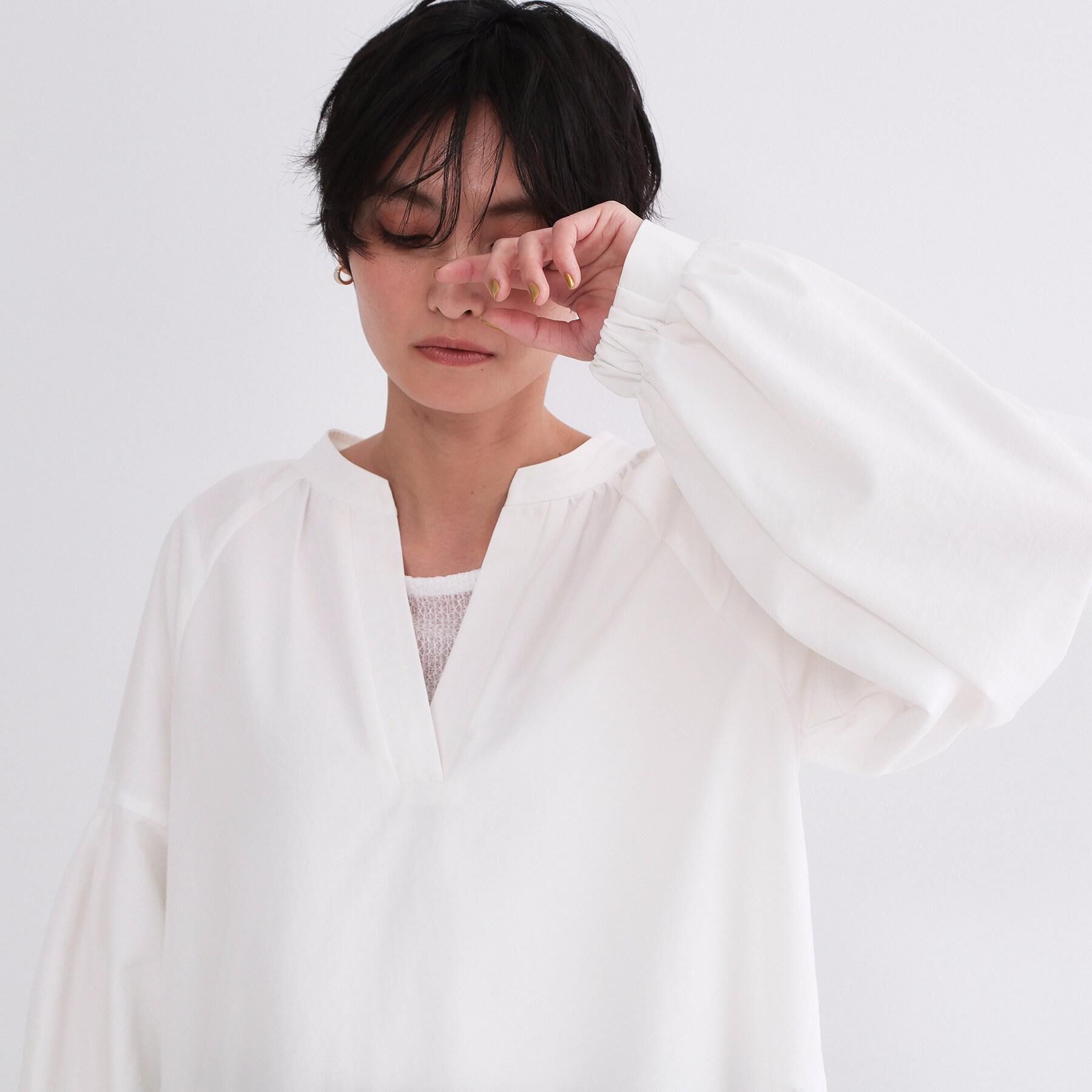 OPAQUE.CLIP「スキッパーボリュームスリーブブラウス【洗濯機OK】」|シャツ・ブラウス|