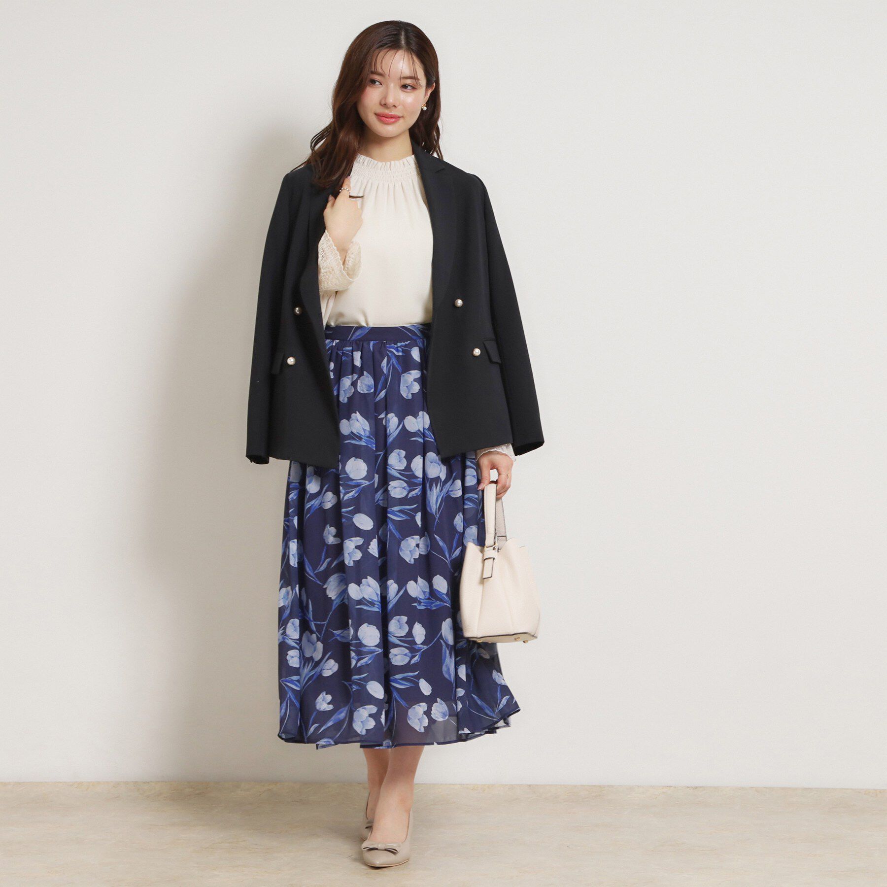 Couture broach「【通勤・着映え】レースカフス ピコシャーリング バックリボンブラウス」|シャツ・ブラウス|