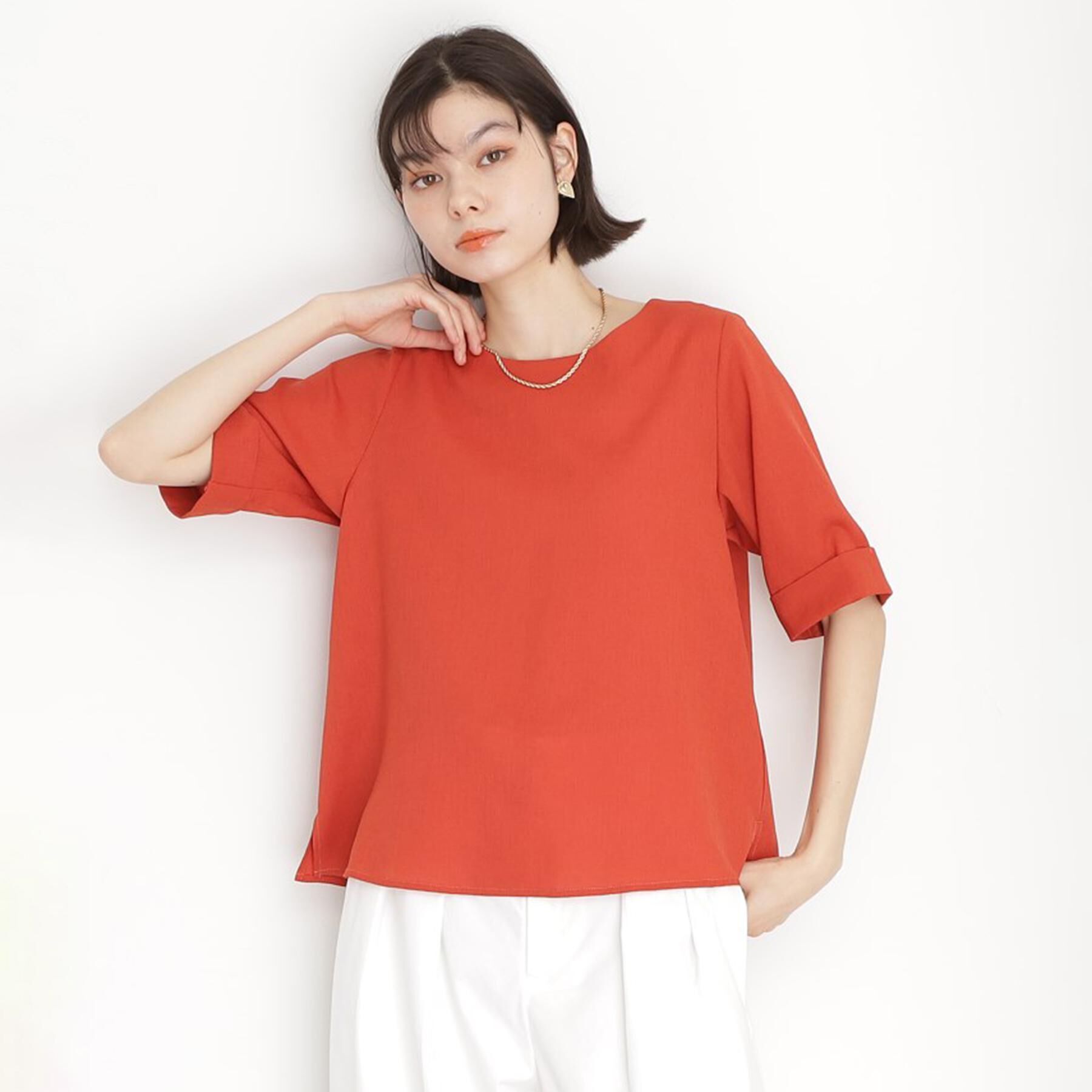 THE SHOP TK「麻調ブラウス【シワになりにくい/洗える】」|シャツ・ブラウス|