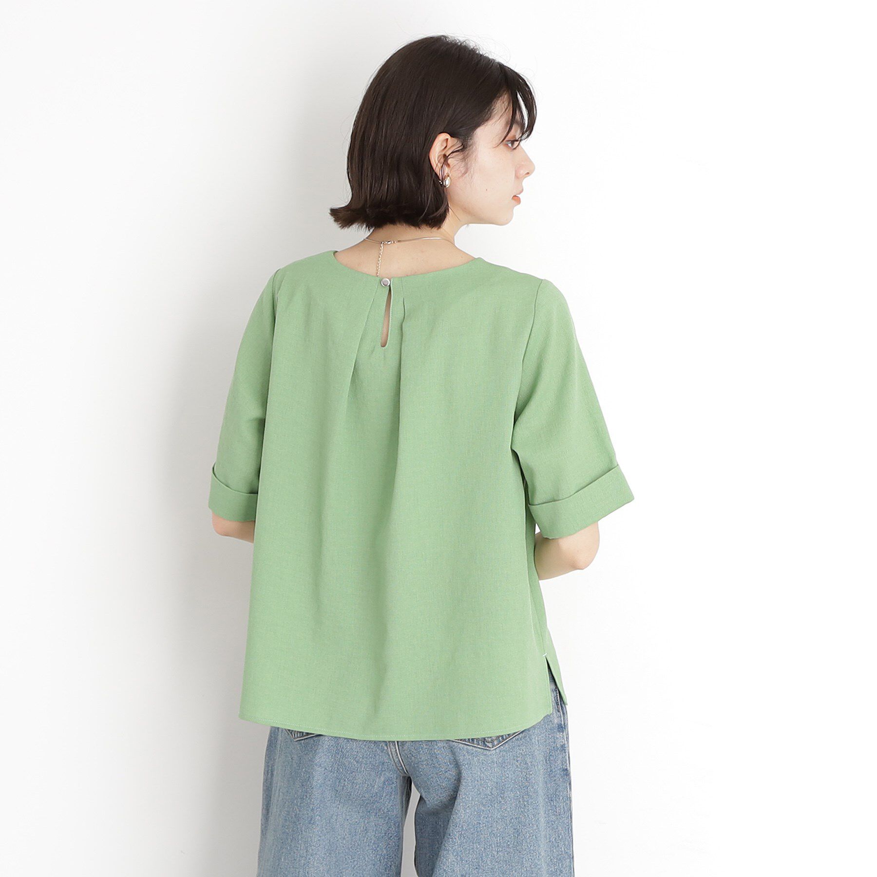 THE SHOP TK「麻調ブラウス【シワになりにくい/洗える】」|シャツ・ブラウス|