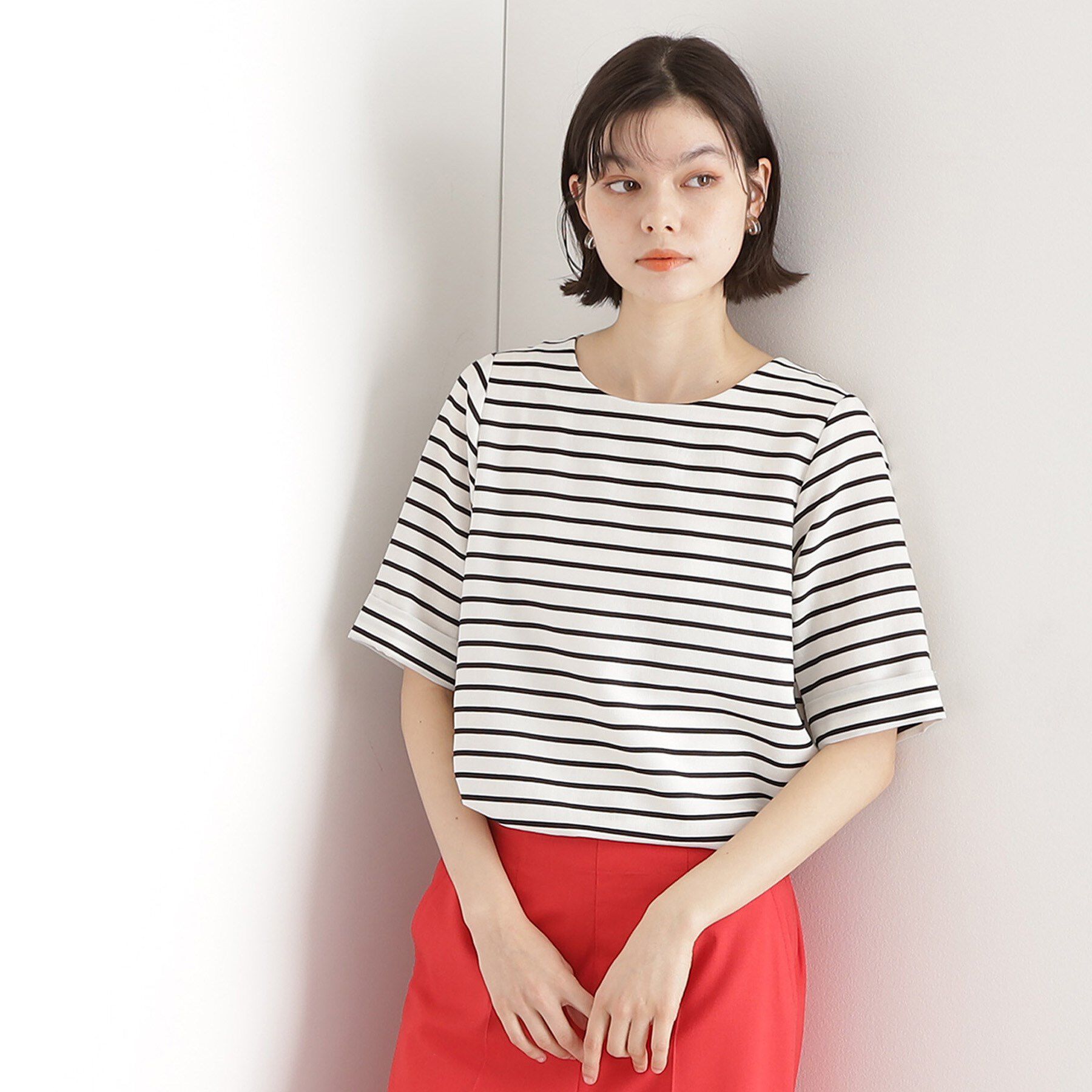 THE SHOP TK「麻調ブラウス【シワになりにくい/洗える】」|シャツ・ブラウス|アイボリー(304)