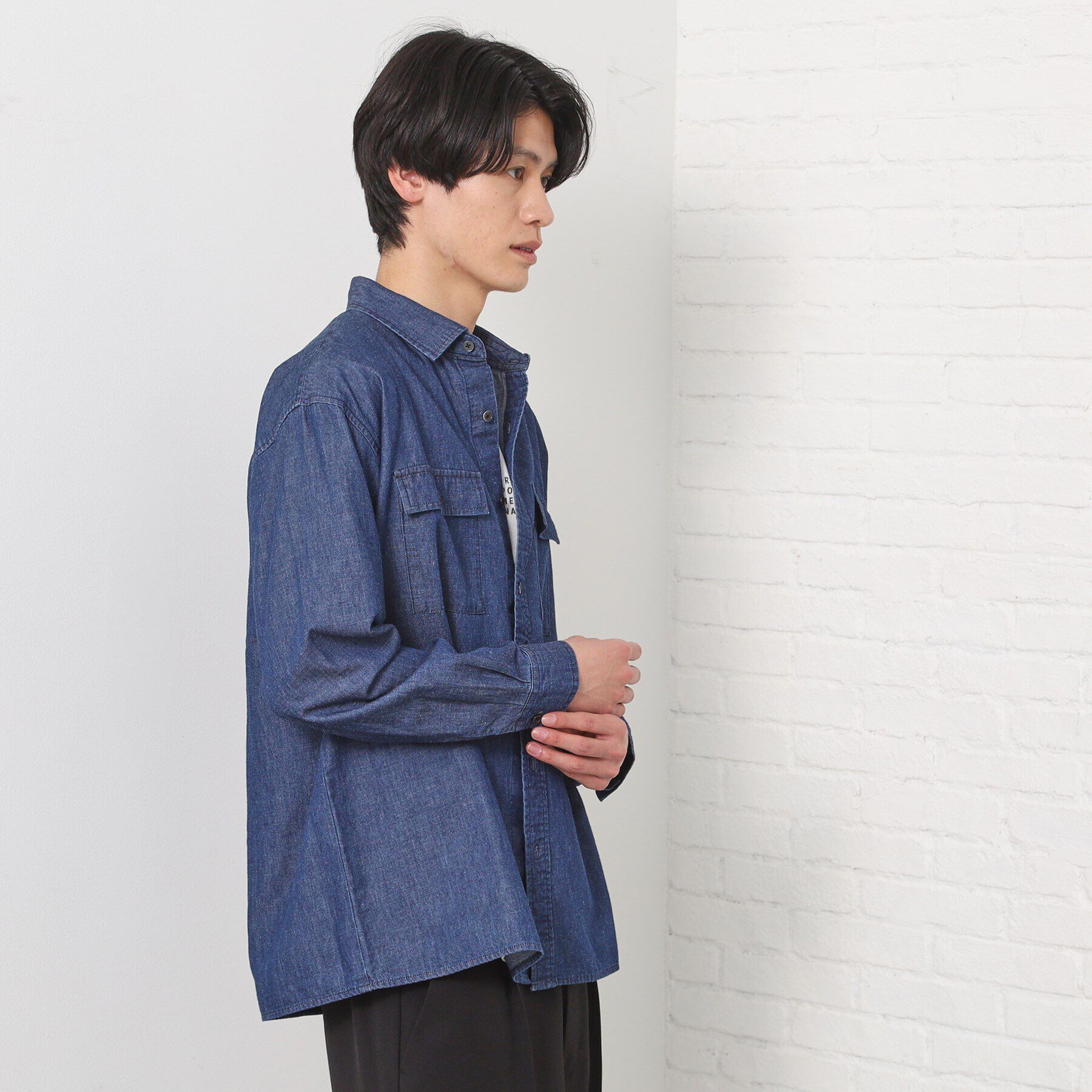 THE SHOP TK「リネンブレンドデニムシャツ」|シャツ・ブラウス|