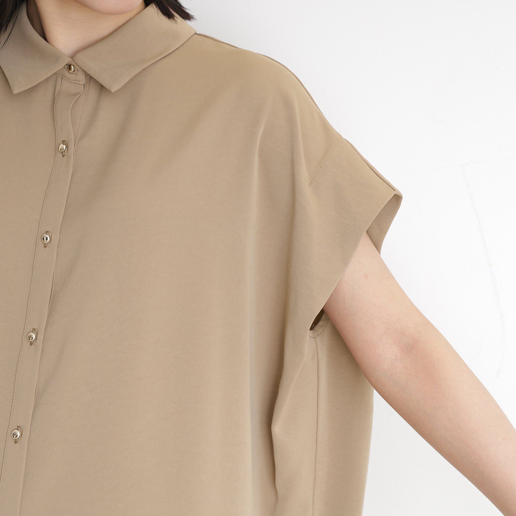 THE SHOP TK「コットンライクブラウス【接触冷感/洗濯機OK/UV/セットアップ可】」|シャツ・ブラウス|