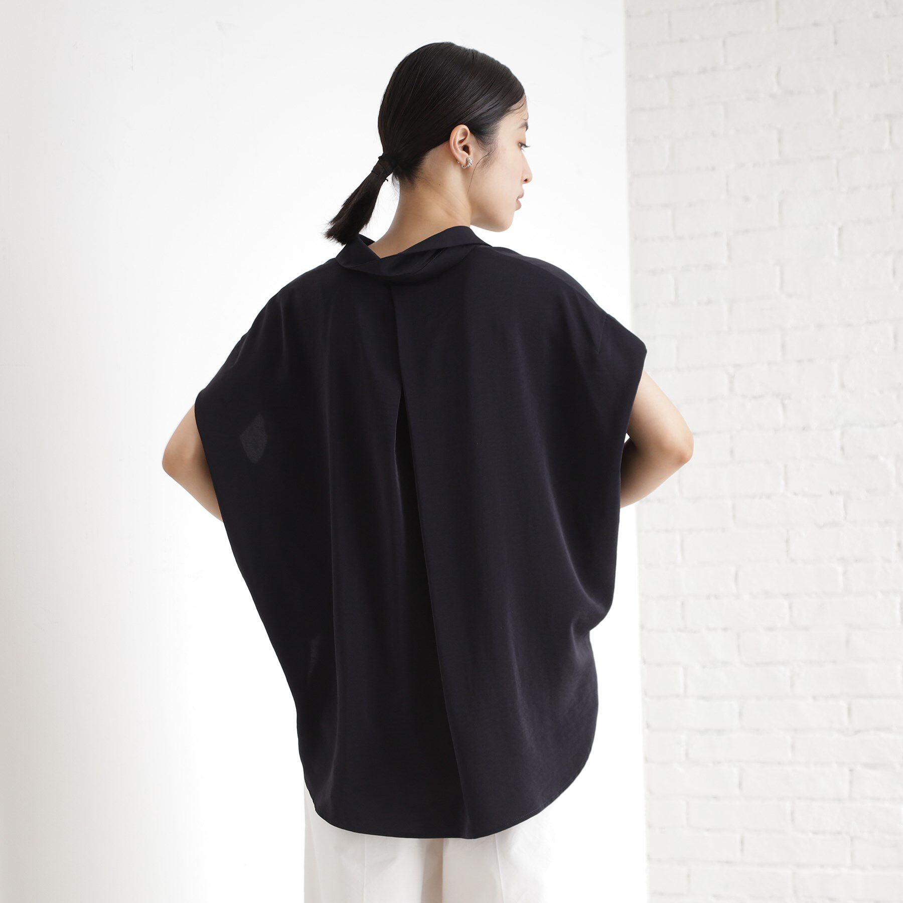 THE SHOP TK「コットンライクブラウス【接触冷感/洗濯機OK/UV/セットアップ可】」|シャツ・ブラウス|