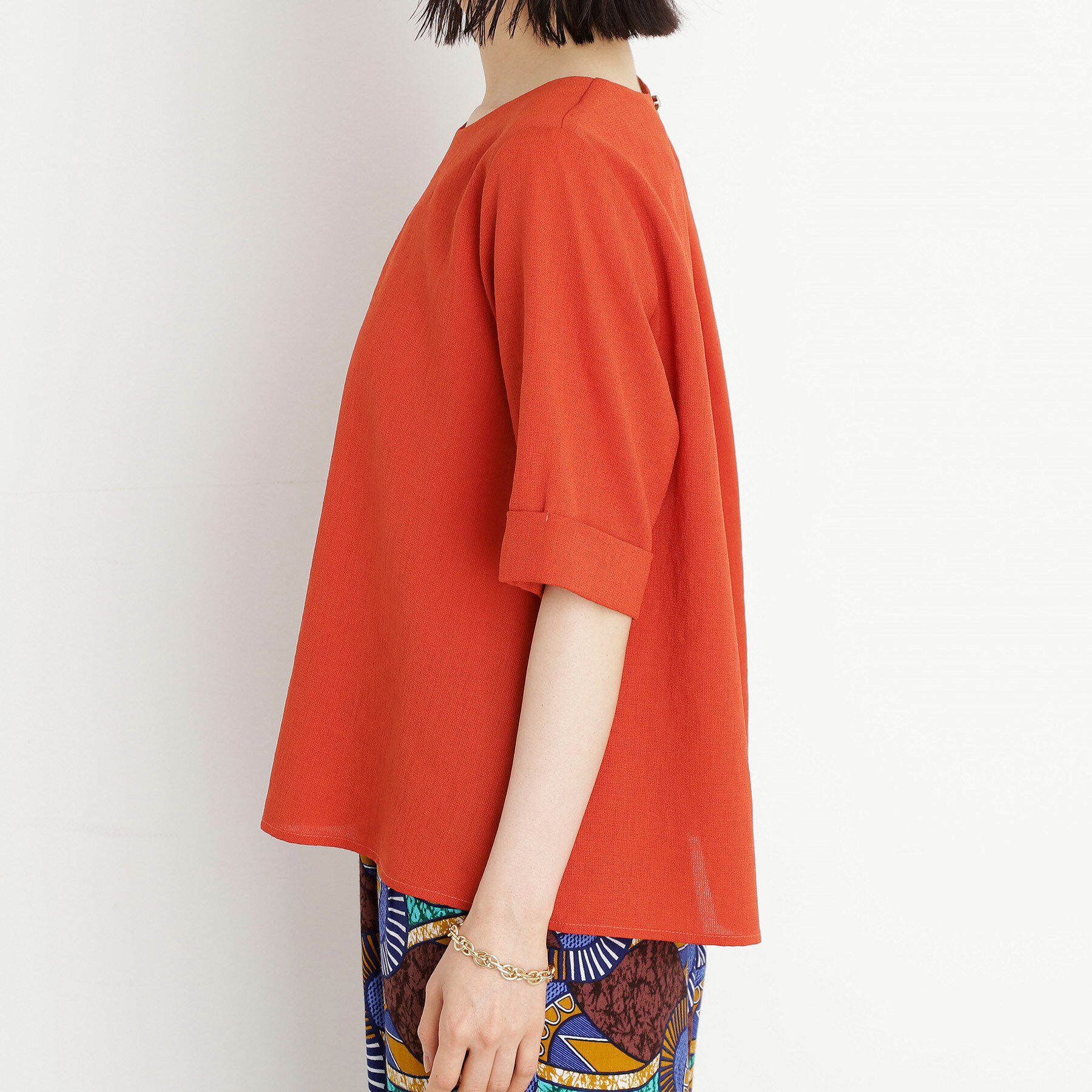 THE SHOP TK「【秋色入荷】麻調メッシュブラウス【二の腕カバー/洗える】」|シャツ・ブラウス|