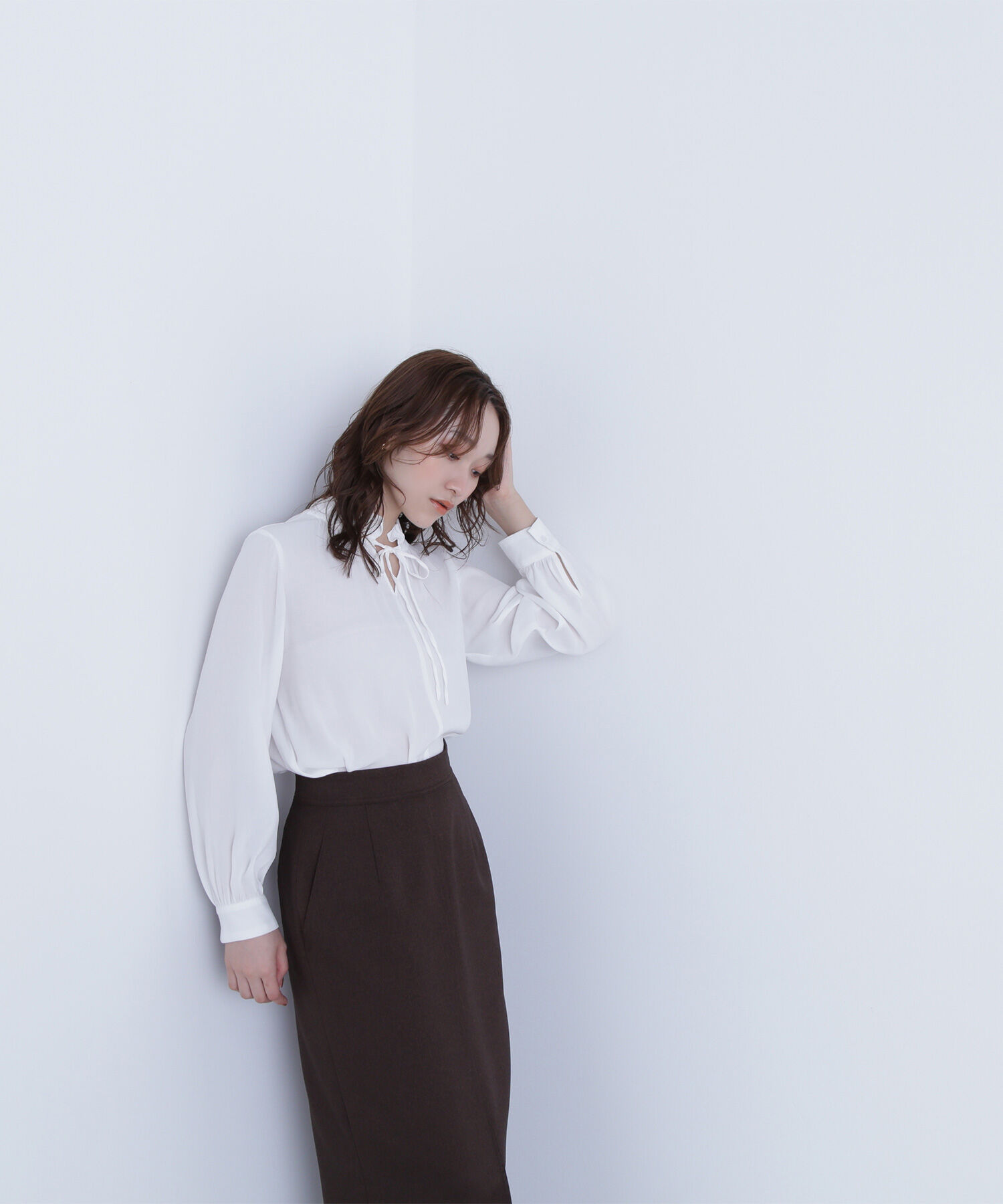  「フリルネックリボンブラウス」|シャツ・ブラウス|