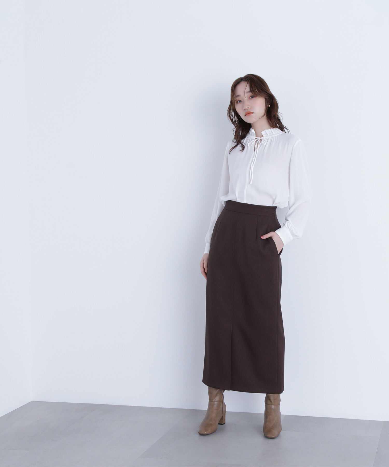  「フリルネックリボンブラウス」|シャツ・ブラウス|