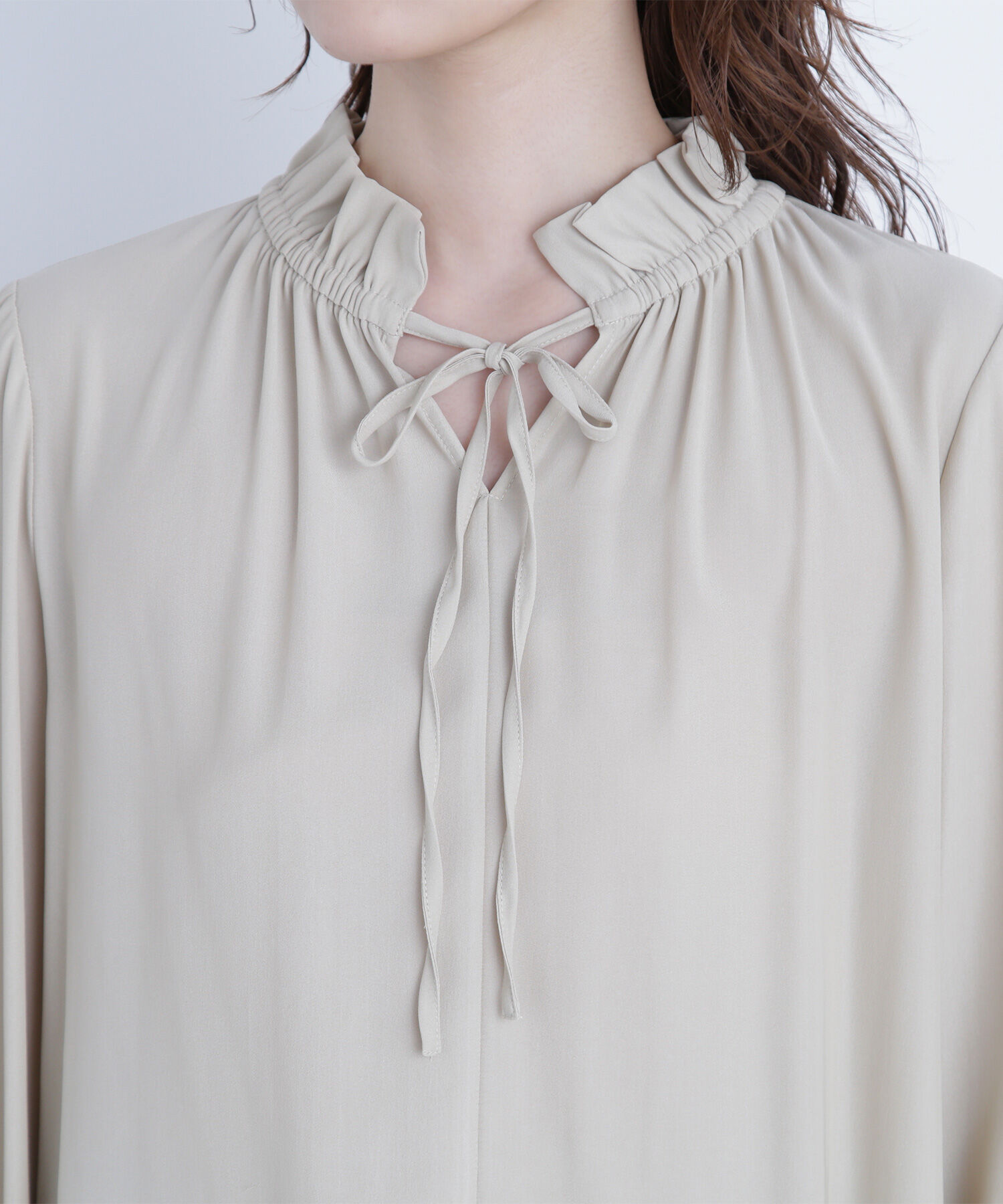  「フリルネックリボンブラウス」|シャツ・ブラウス|