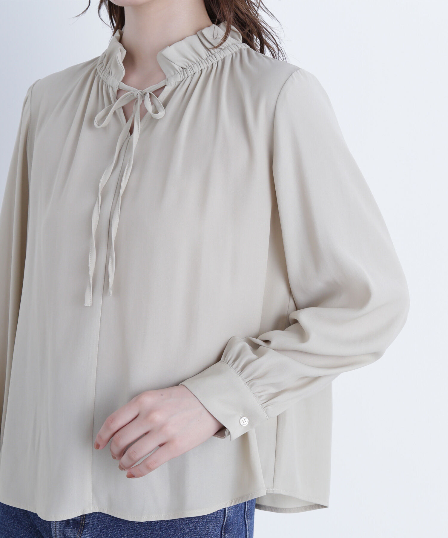  「フリルネックリボンブラウス」|シャツ・ブラウス|