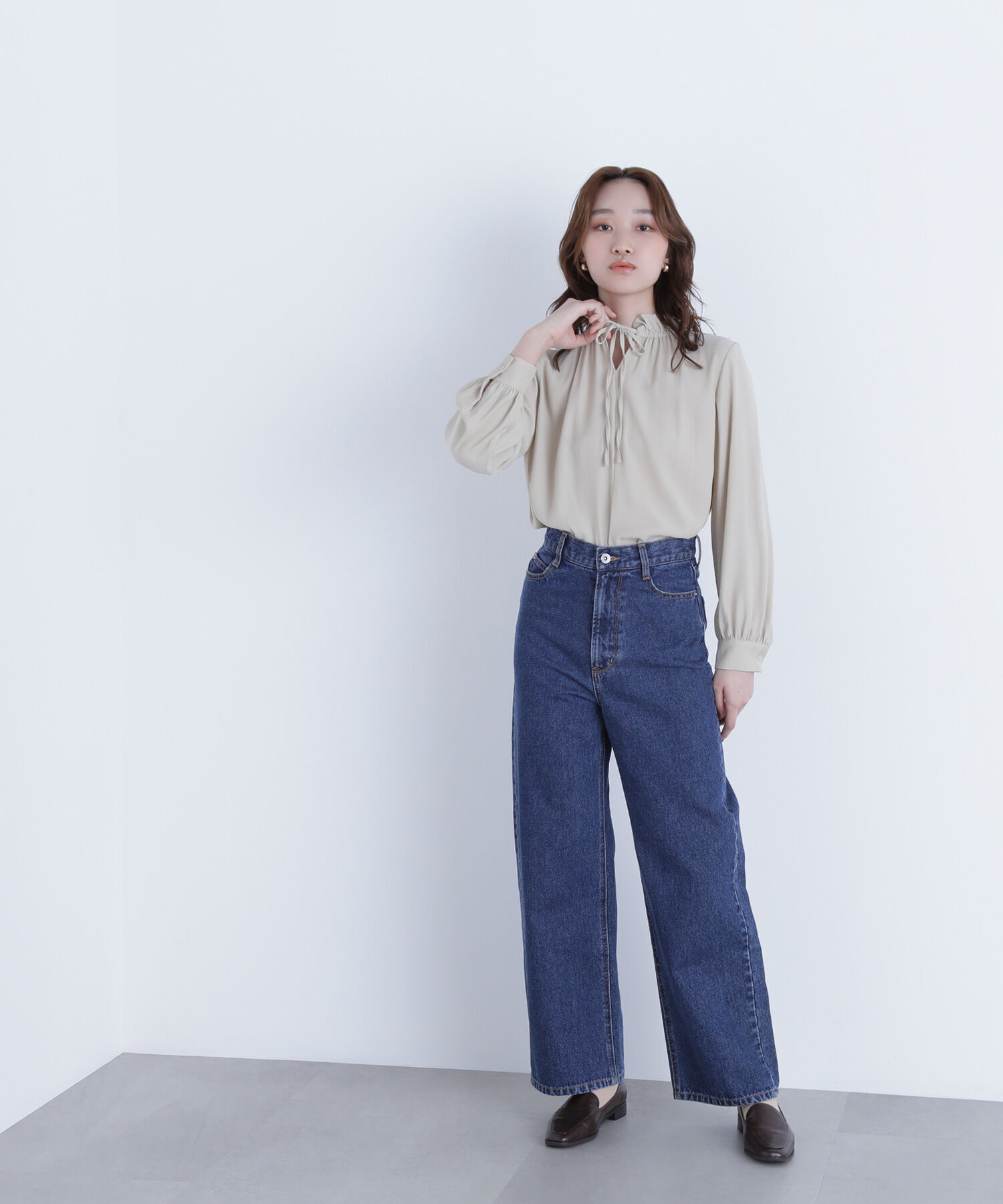  「フリルネックリボンブラウス」|シャツ・ブラウス|