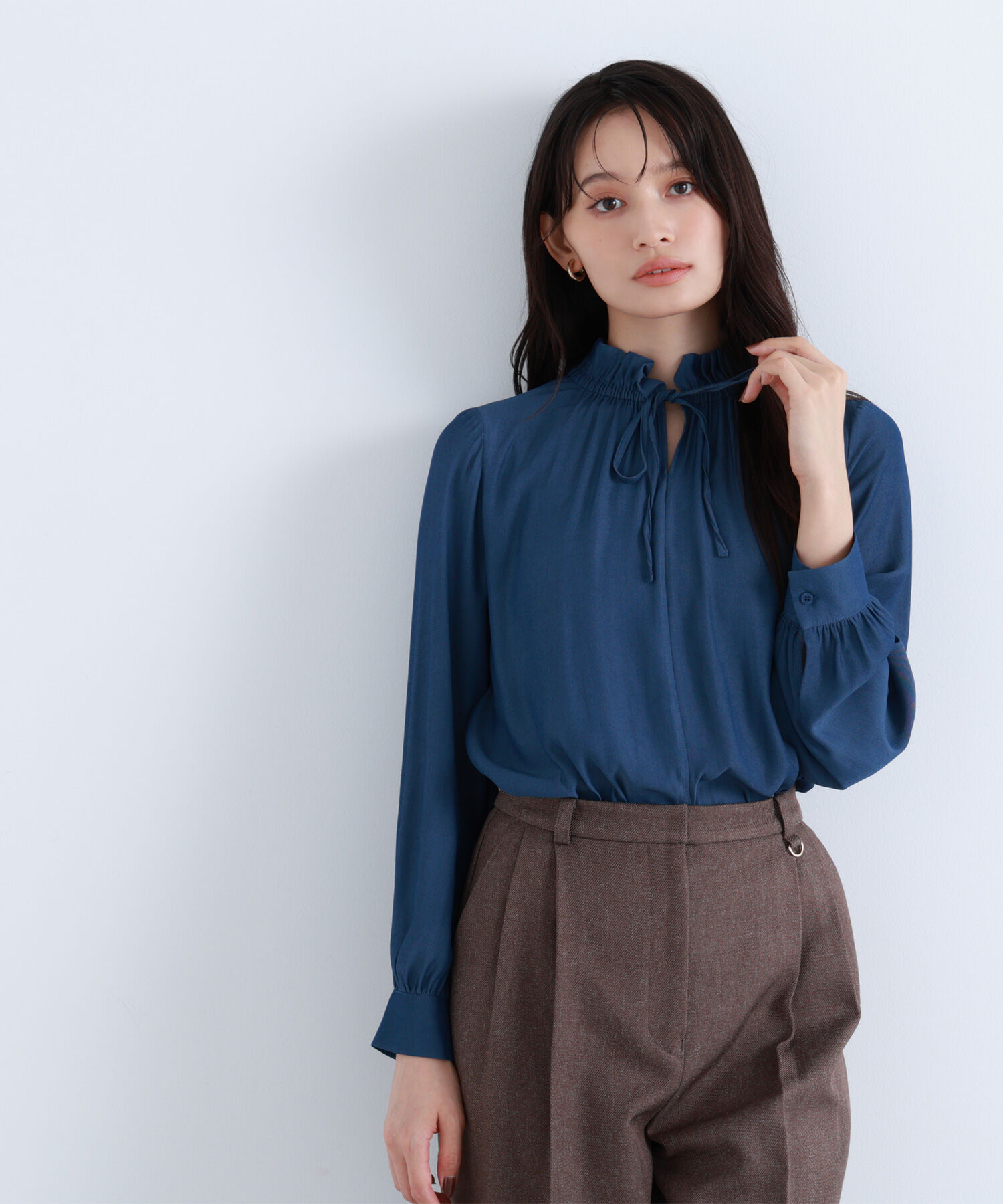  「フリルネックリボンブラウス」|シャツ・ブラウス|