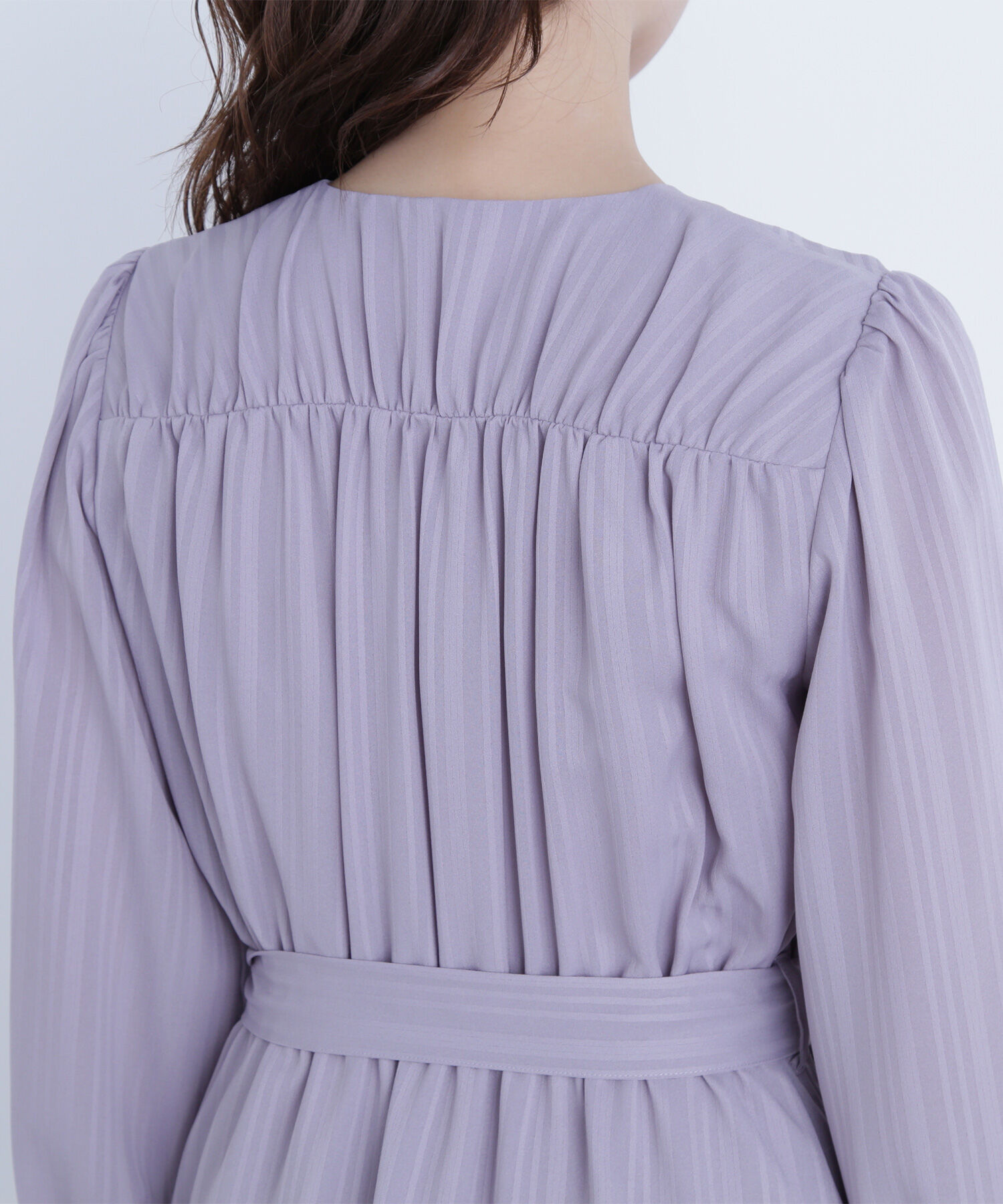  「ベルテッドシャドーストライプワンピース」|ワンピース|