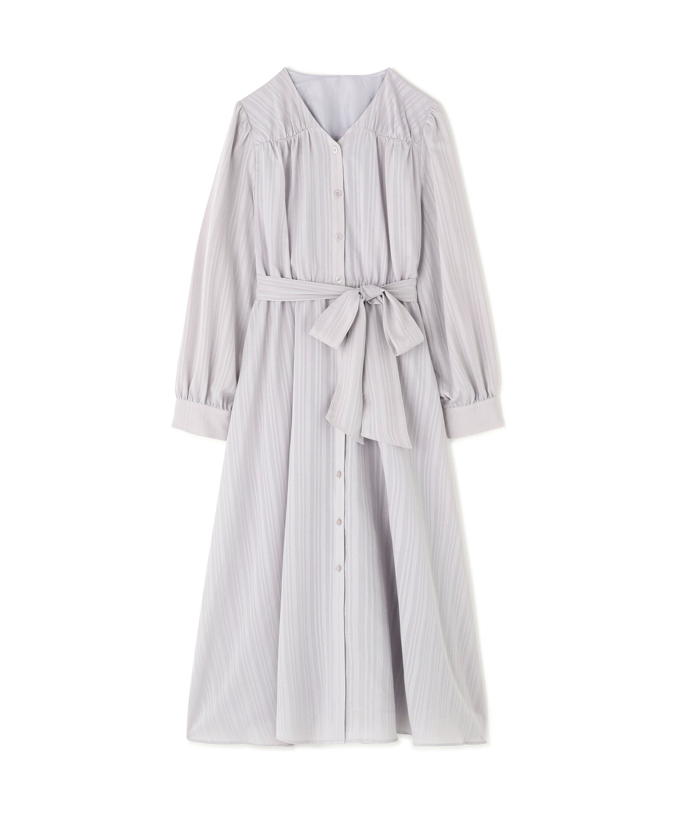  「ベルテッドシャドーストライプワンピース」|ワンピース|