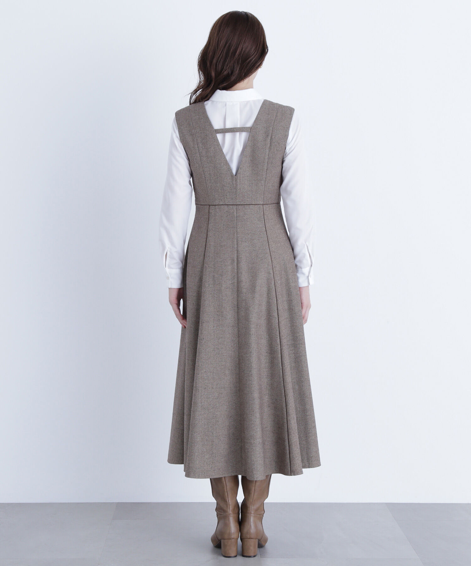  「ニュアンスVネックジャンスカ」|ワンピース|