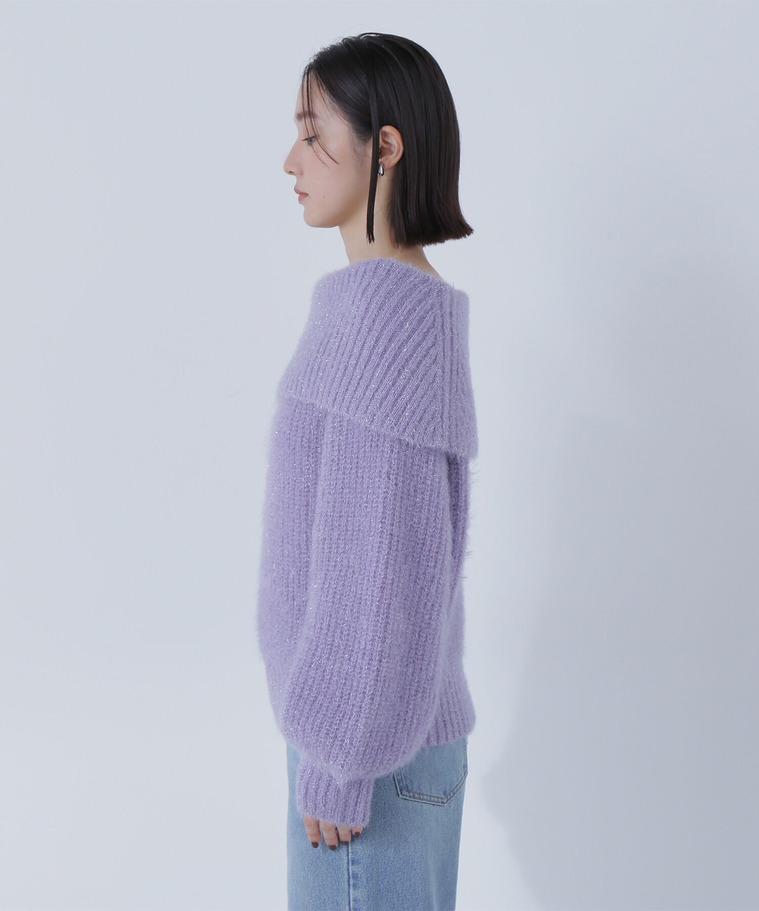  「ヘアリーラメオフショルニット」|ニット・セーター|