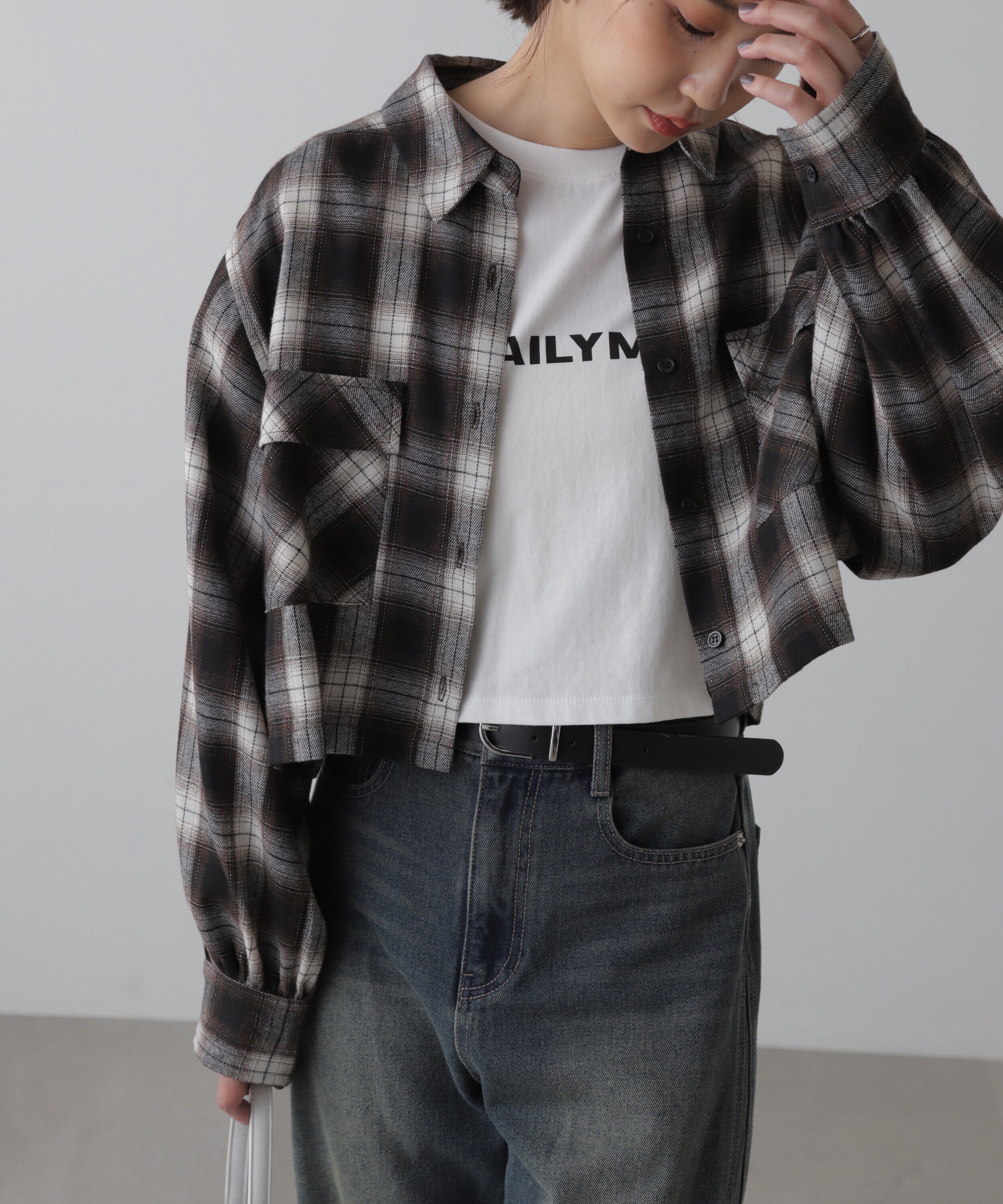  「ビッグポケットショート丈シャツ」|シャツ・ブラウス|