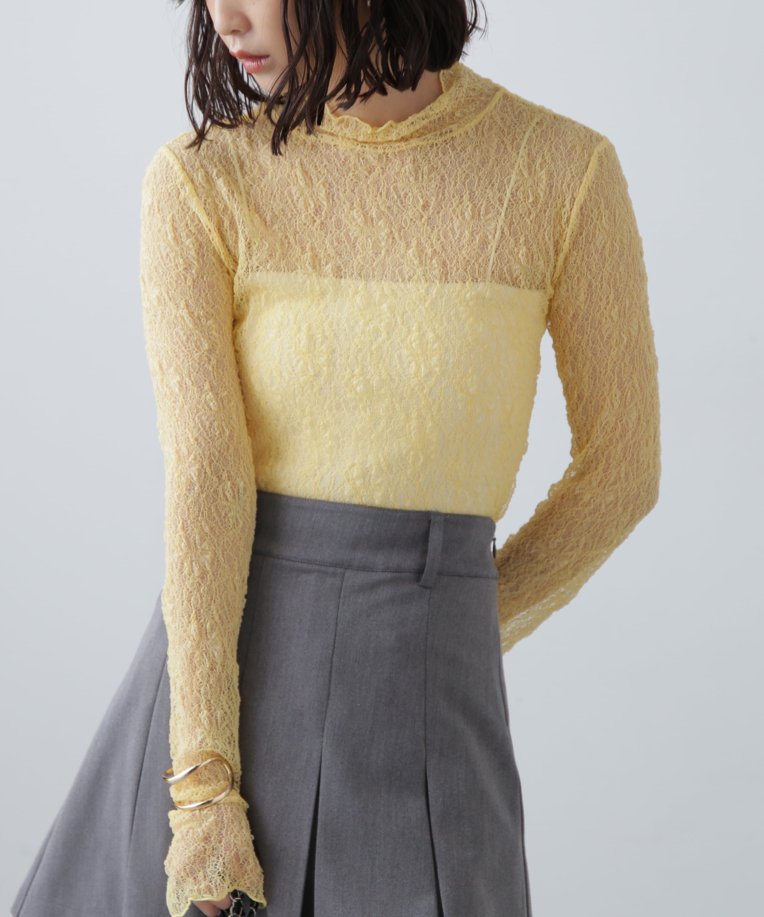  「レースハイネックカットソー」|Tシャツ・カットソー|