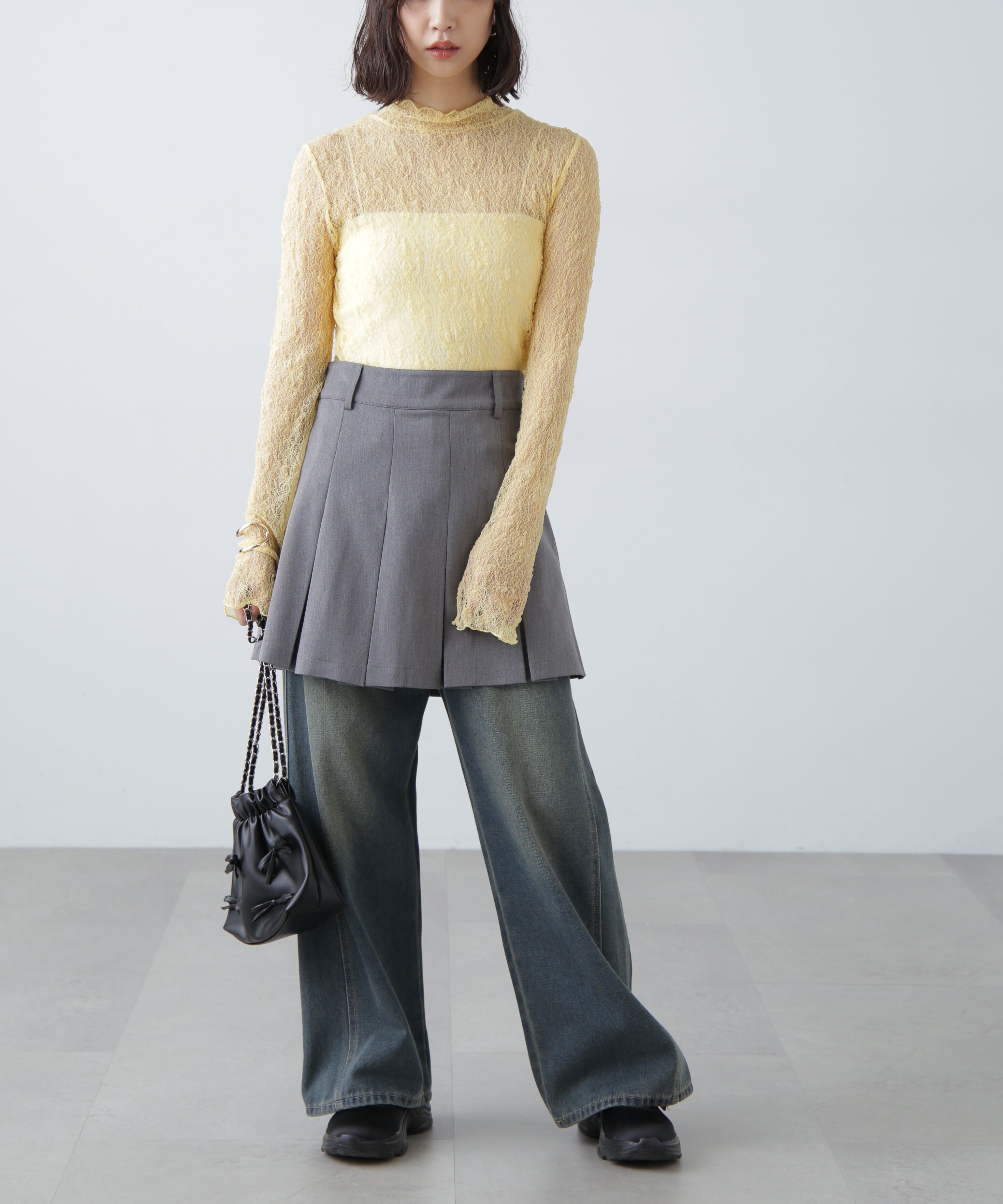  「レースハイネックカットソー」|Tシャツ・カットソー|