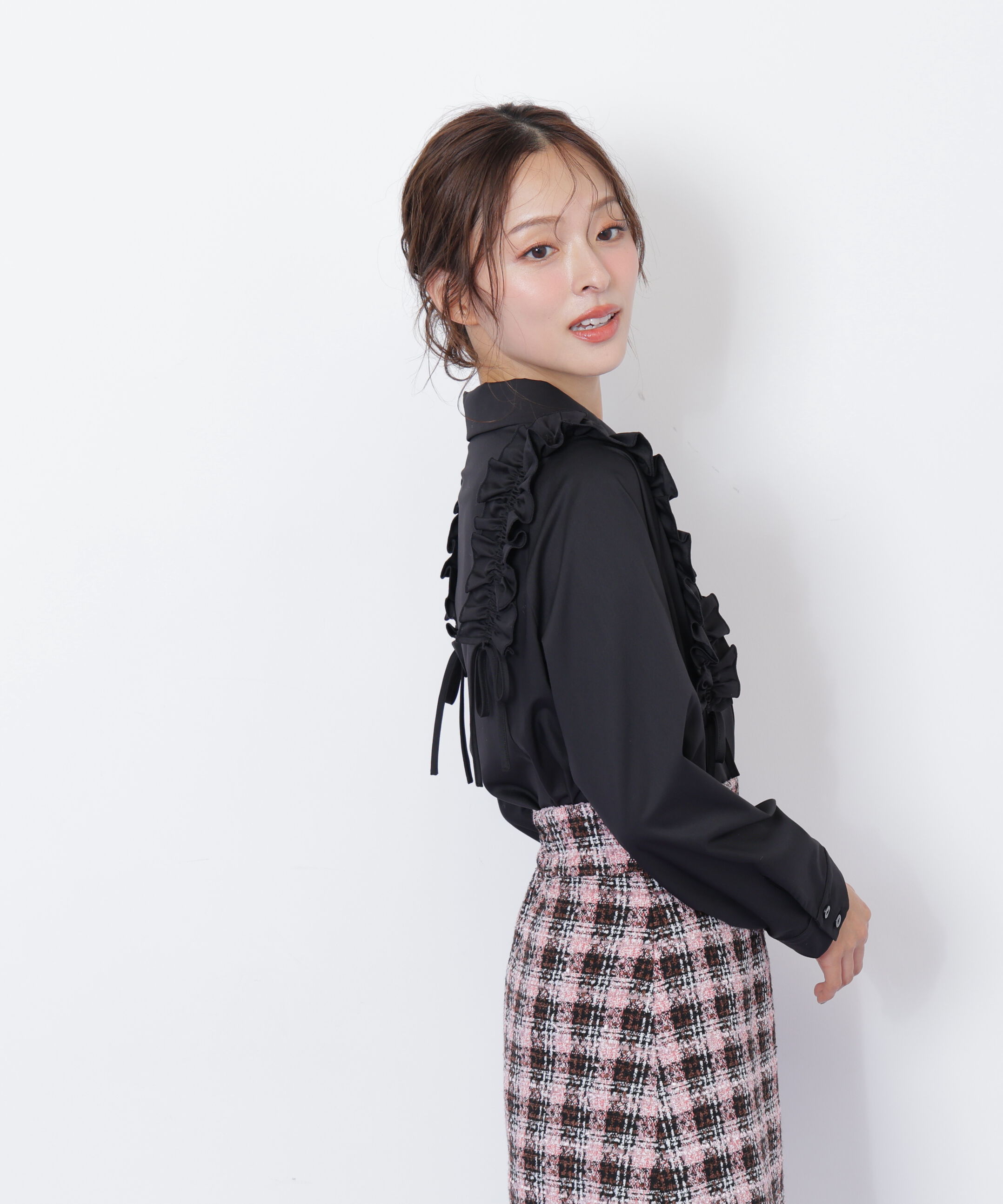  「ショルダーフリルブラウス」|シャツ・ブラウス|