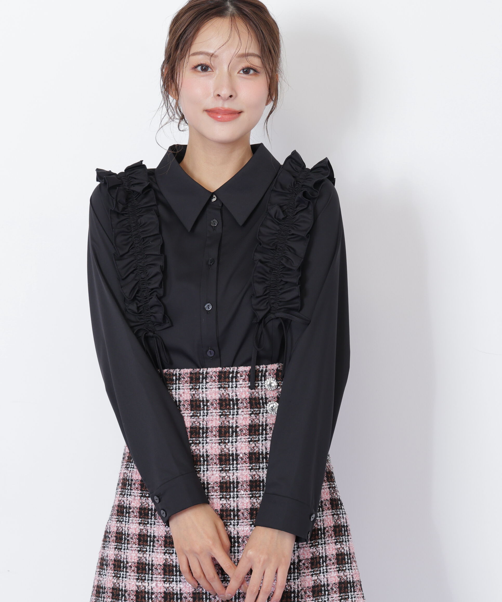  「ショルダーフリルブラウス」|シャツ・ブラウス|