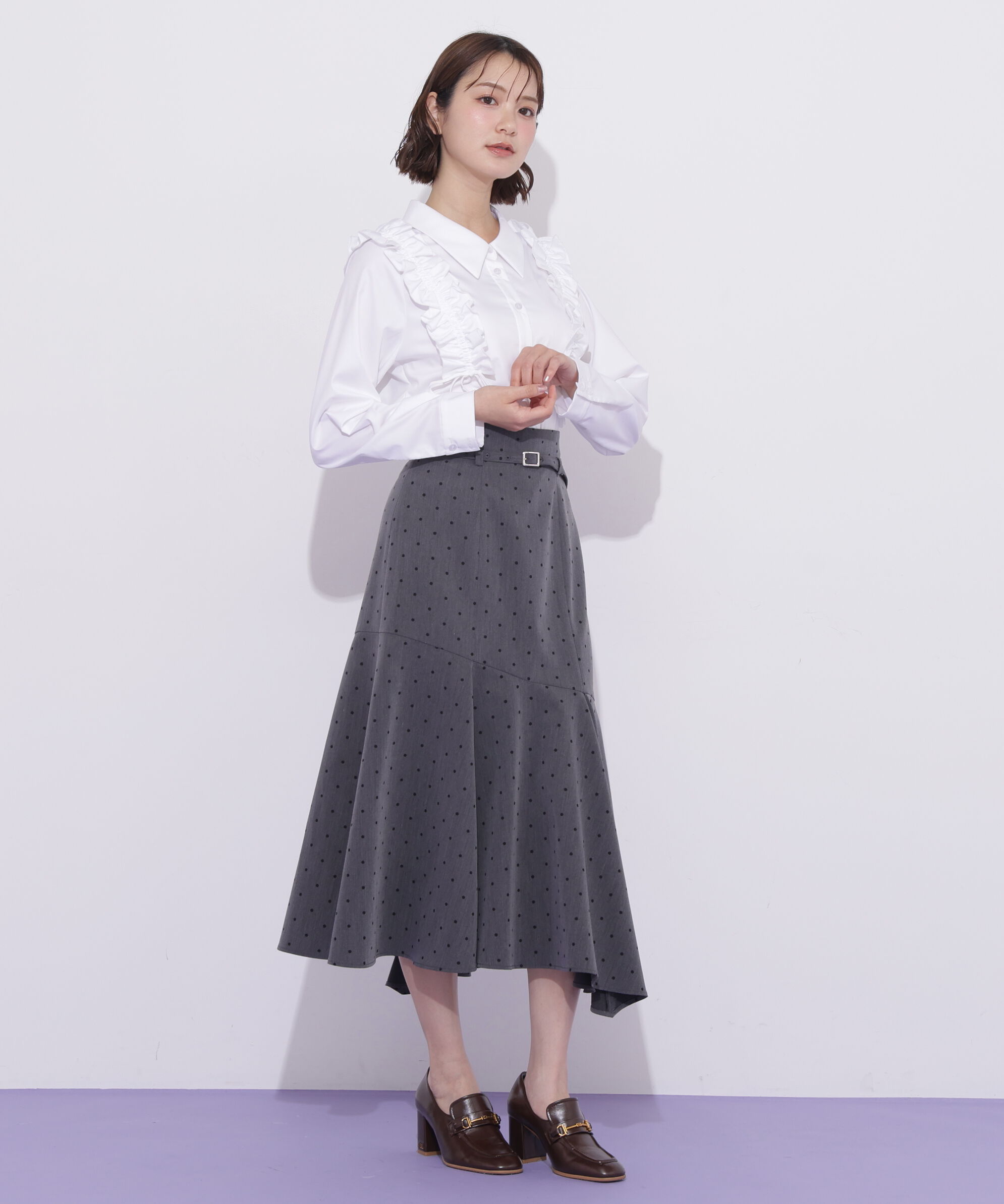  「ショルダーフリルブラウス」|シャツ・ブラウス|