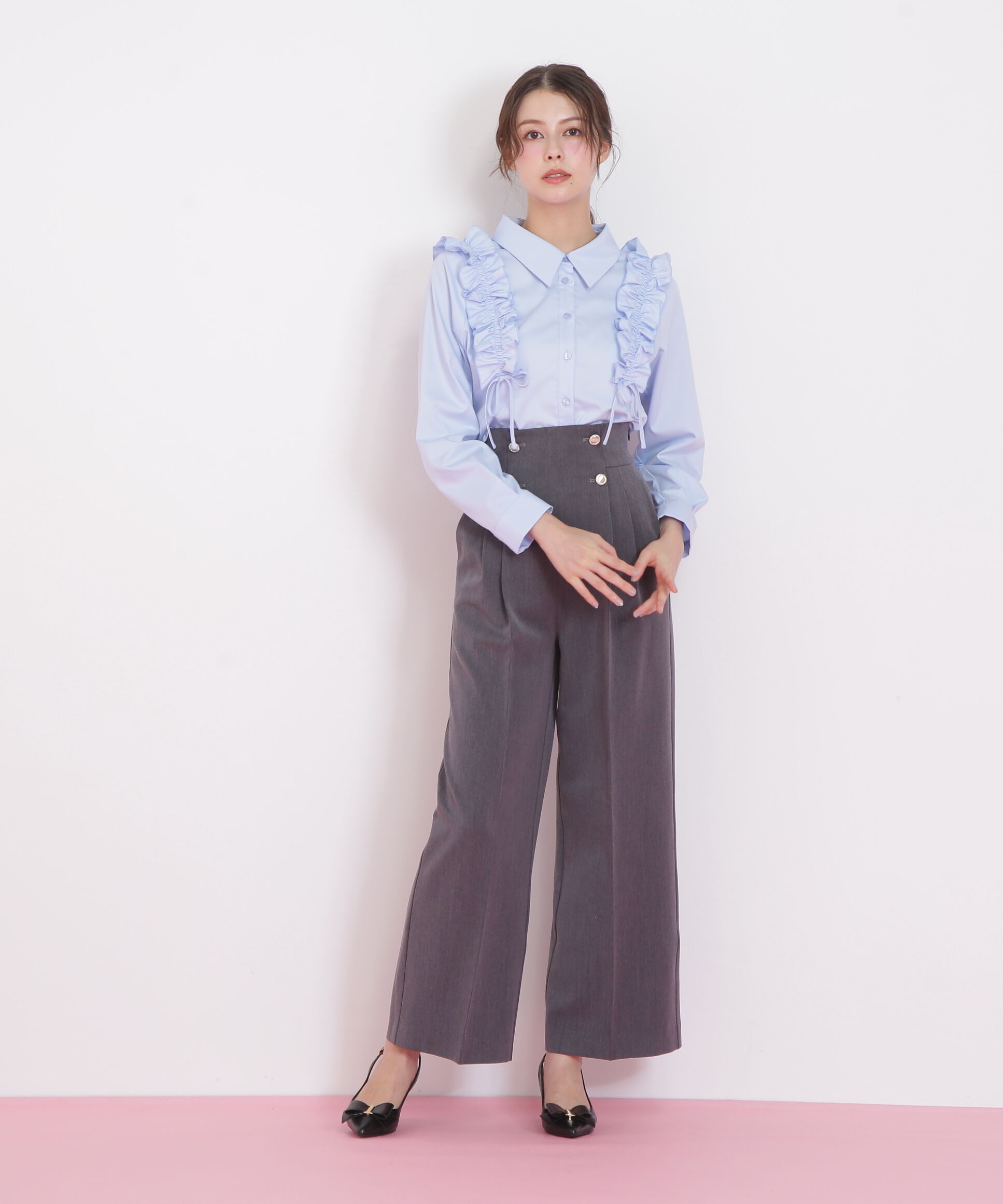  「ショルダーフリルブラウス」|シャツ・ブラウス|